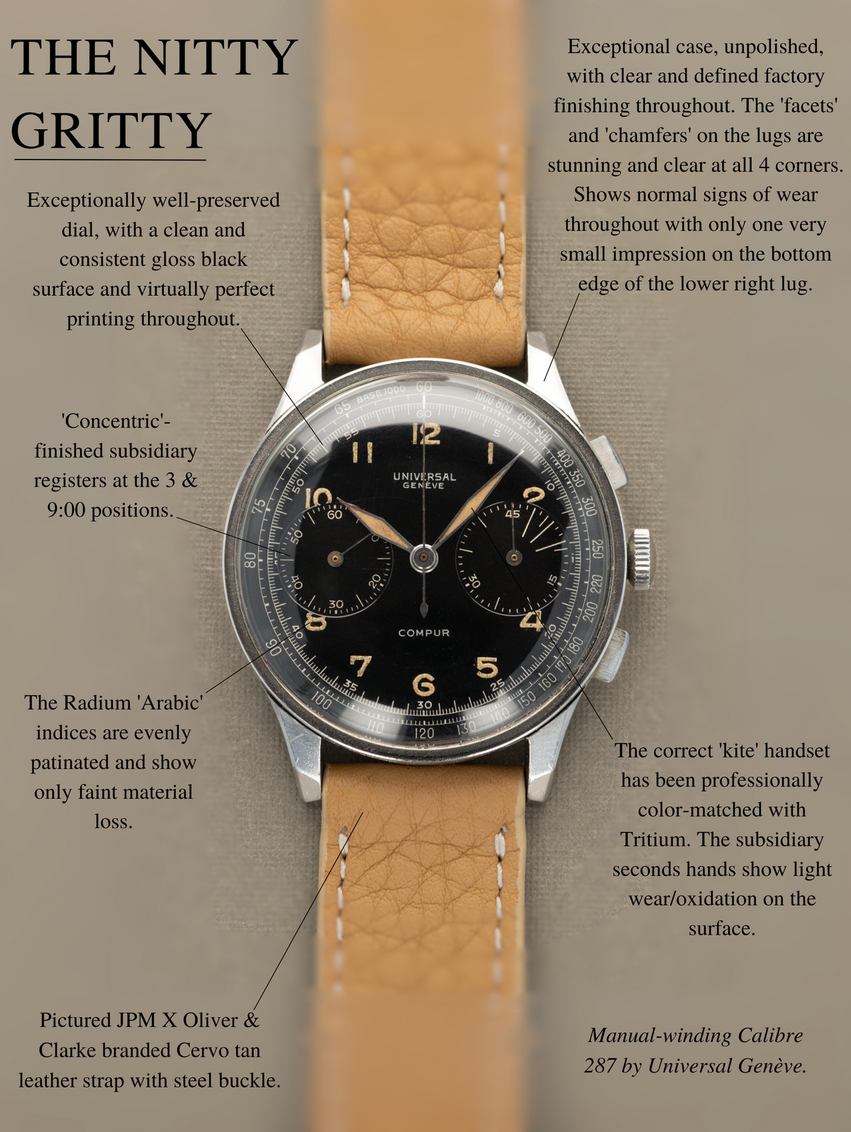 Universal Genève Compur Ref. 22517 - 'Jumbo' w/ Rare Black Dial Unpolished
