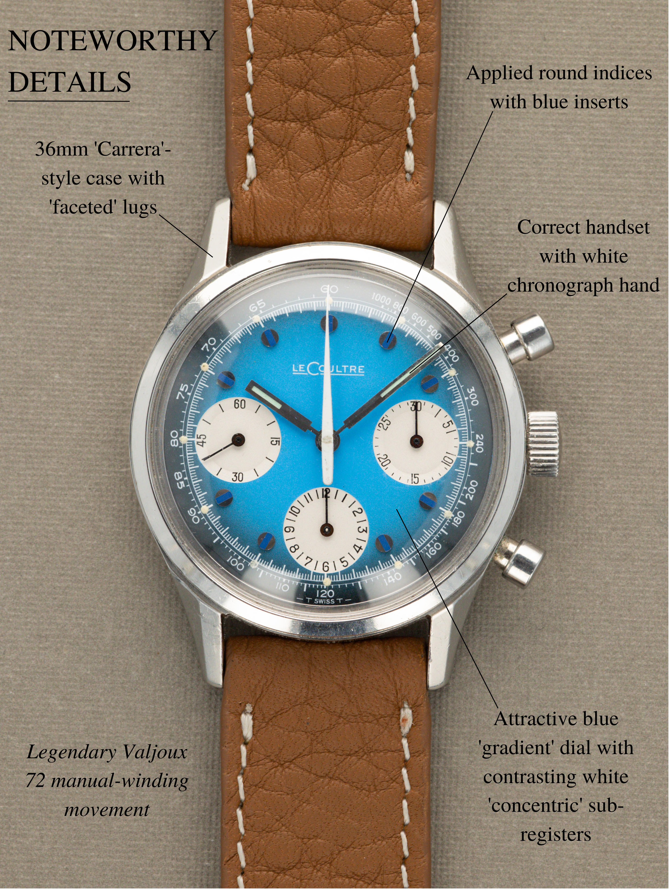 Jaeger-LeCoultre Chronograph Ref. E-2644 - Blue 'Gradient' Dial Valjoux 72