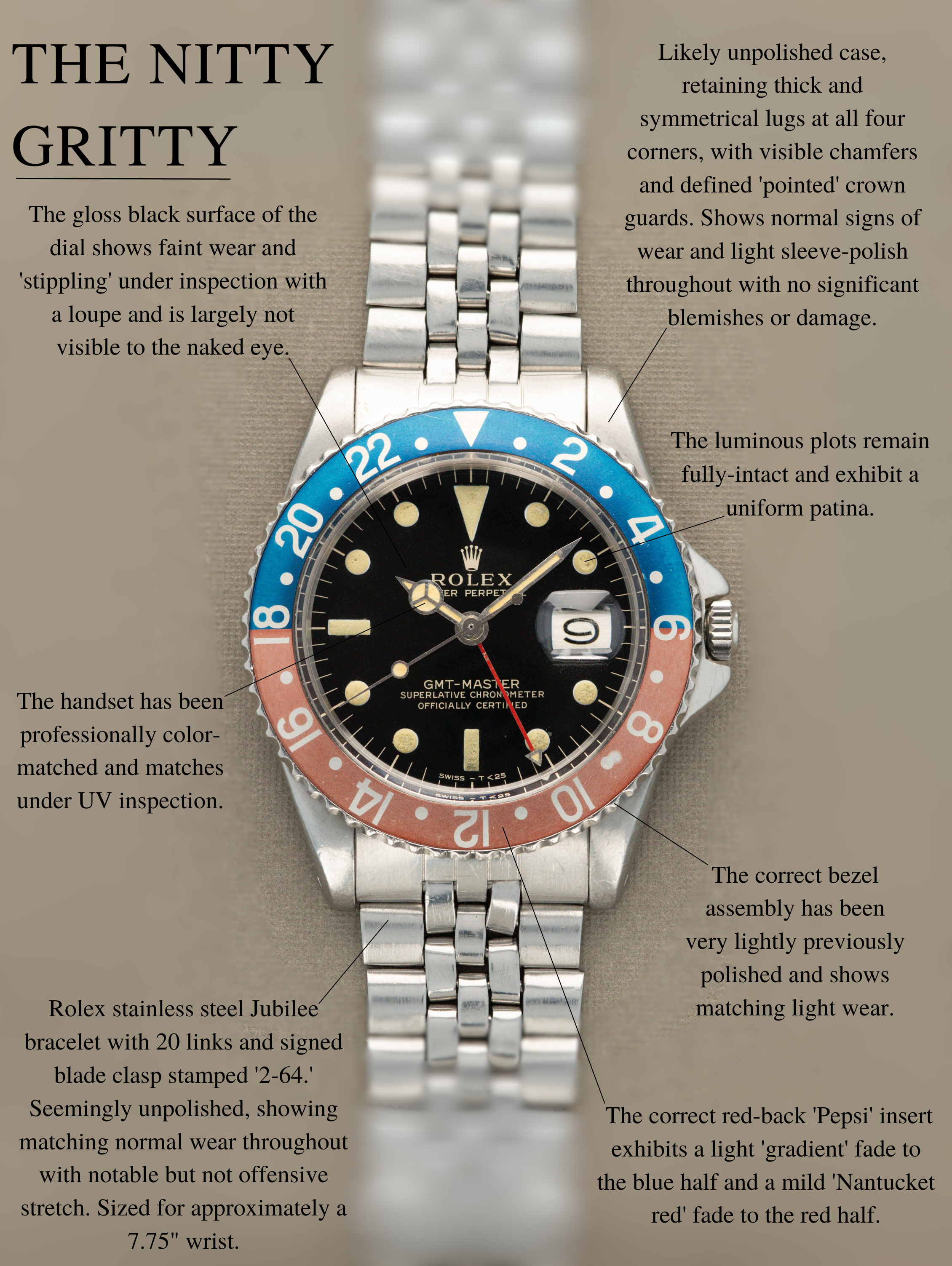 Rolex GMT-Master Ref. 1675 - 'Gilt' Dial 'PCG' Unpolished