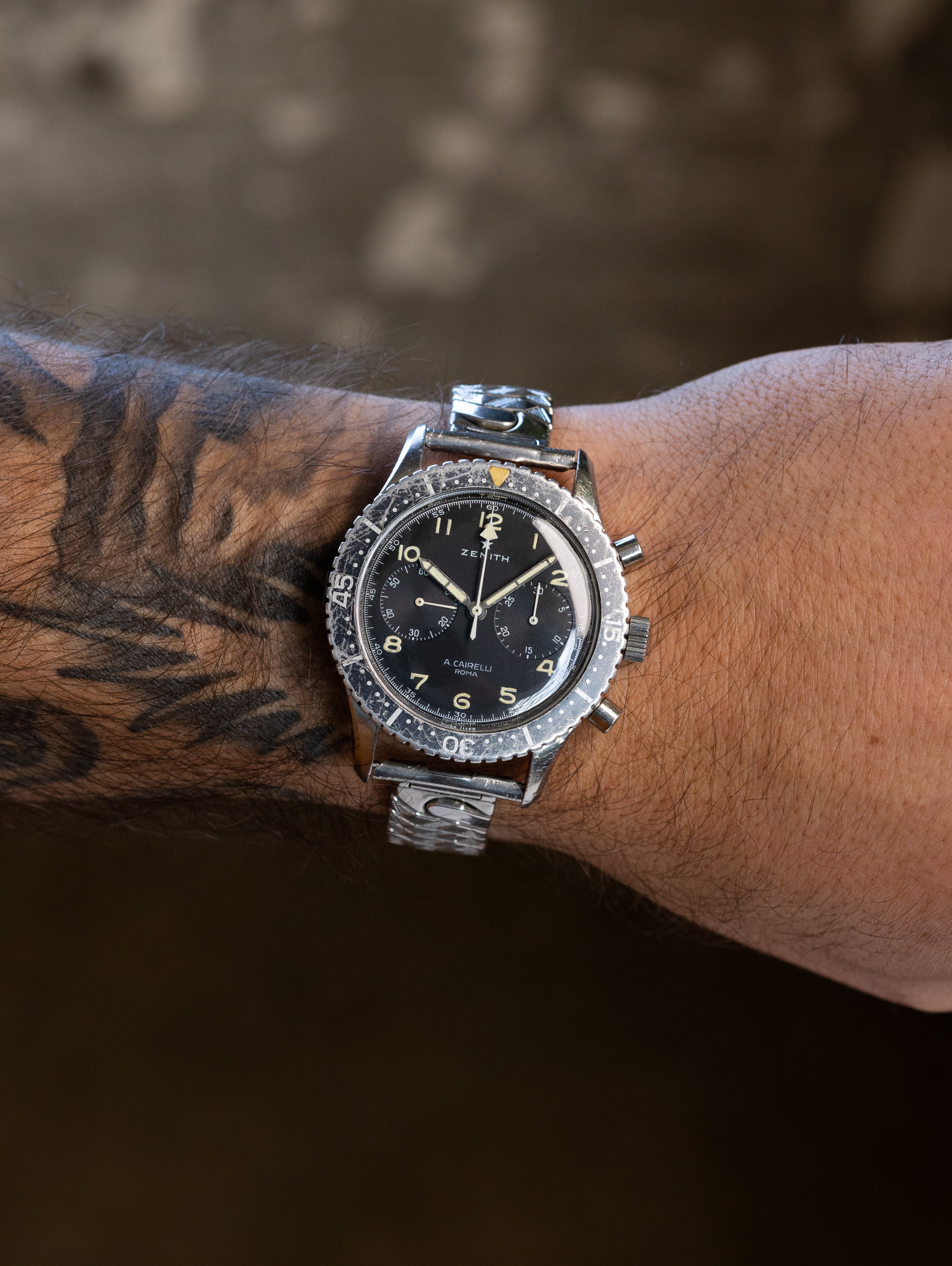 Zenith Chronomaster Ref. CP-2 'Italian Air Force' - Black 'A. Cairelli' Dial w/ Extras