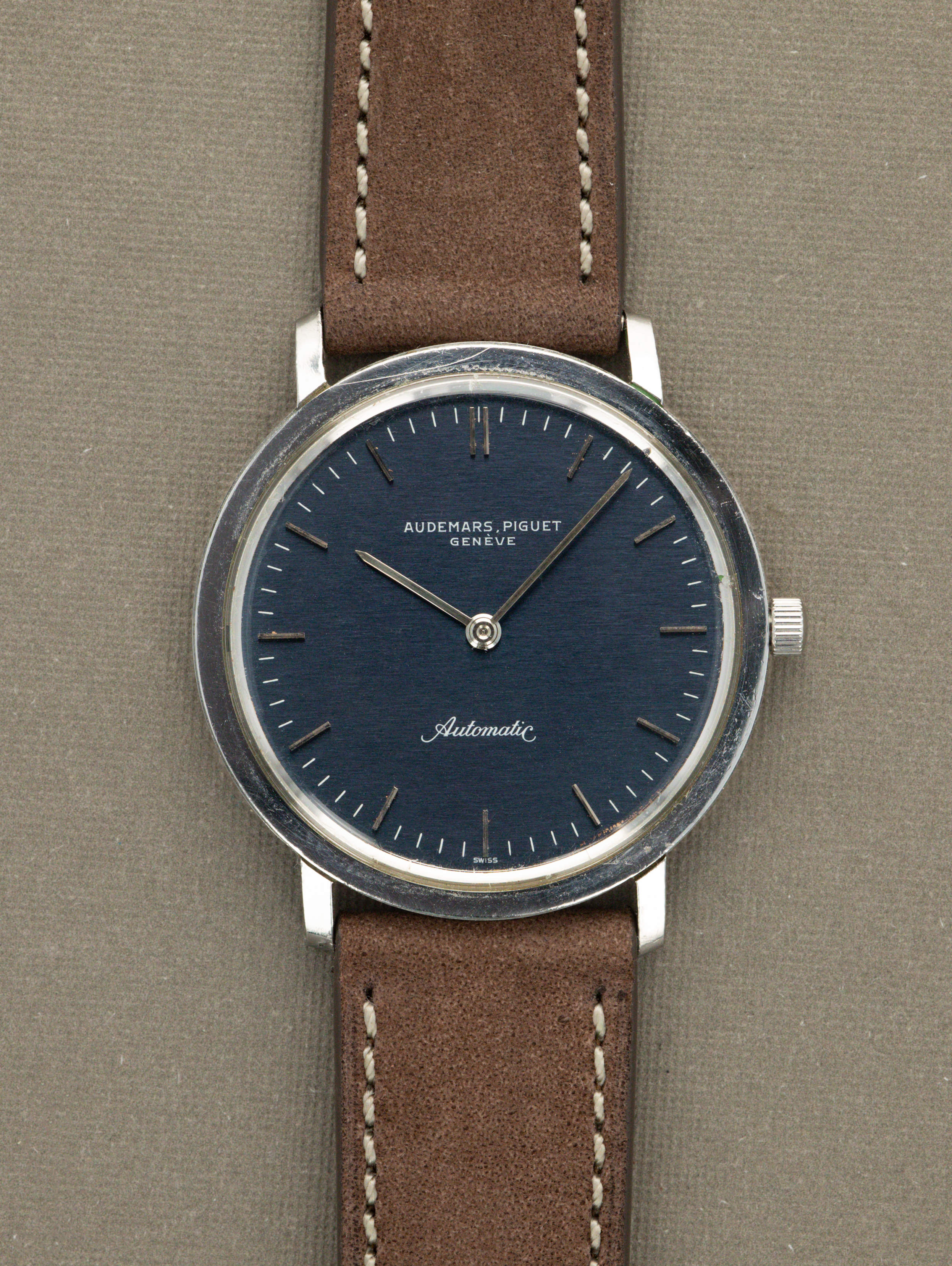 Audemars Piguet Steel Dress Watch Ref. 5273 - 'Brushed' Blue Dial Unpolished