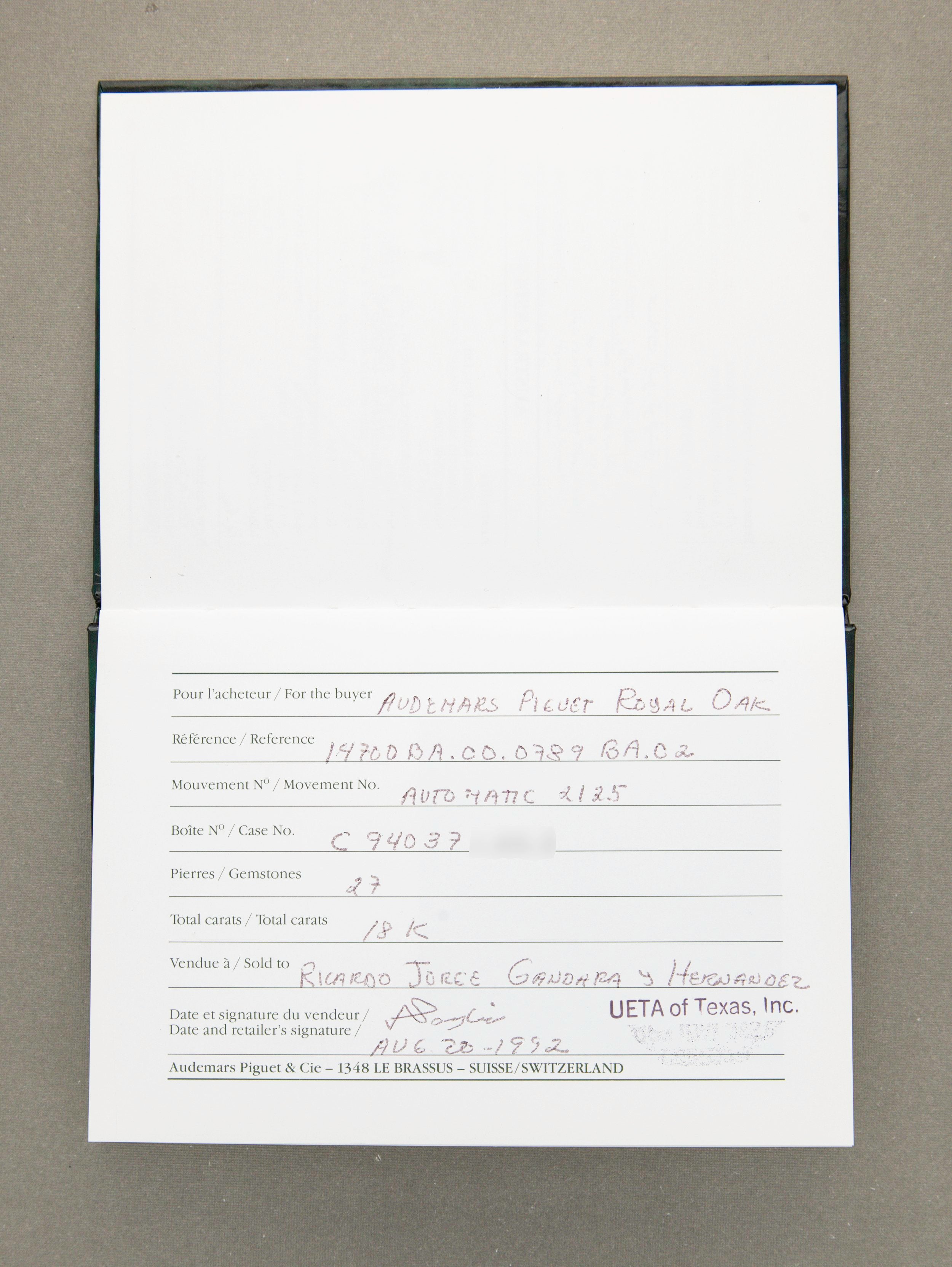 Audemars Piguet Royal Oak - Ref. 14700BA with Papers