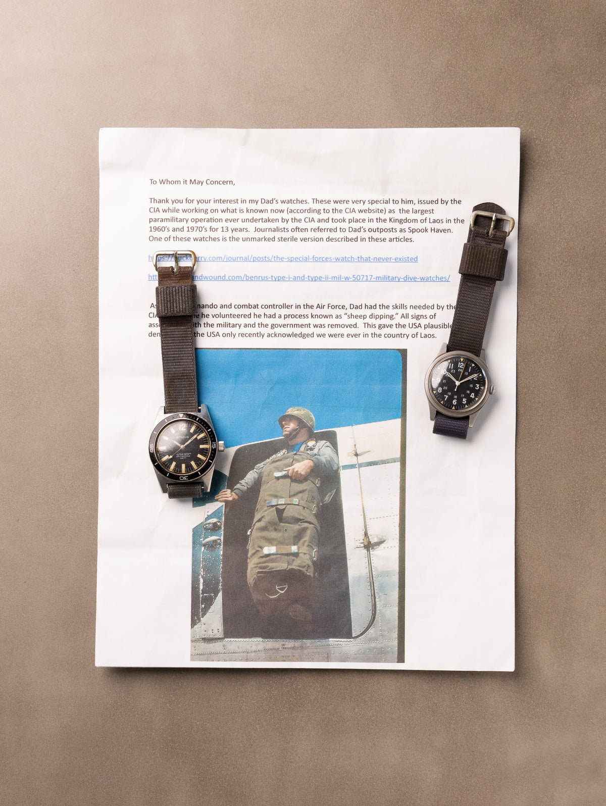 Benrus Field Watch & Ultra Deep - CIA-Issued Pair w/ Letter of Provenance