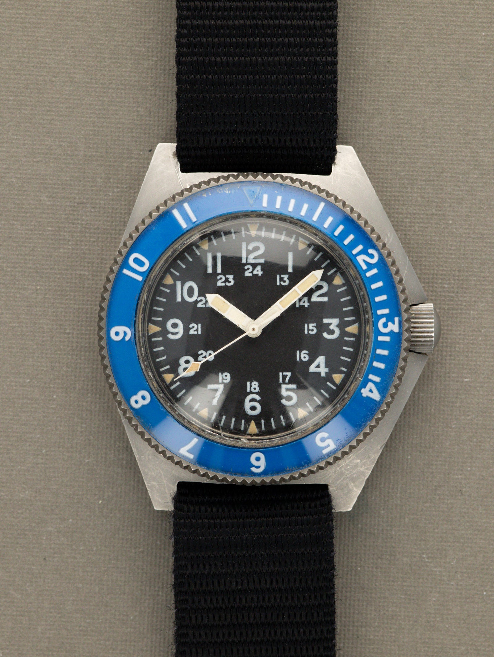 Benrus Type II Class A - 'Sterile' Dial Military Issued w/ Blue Prototype Bezel