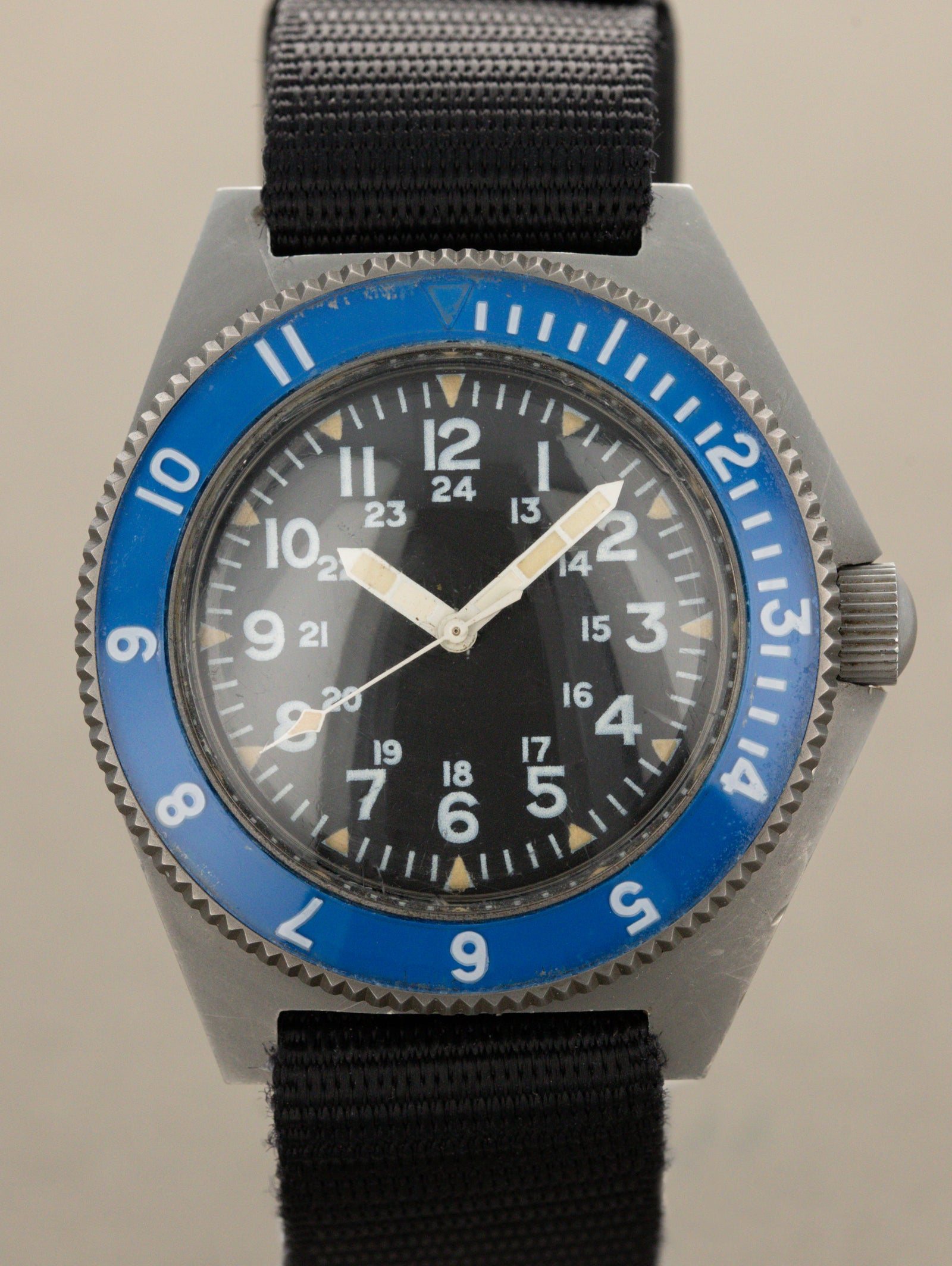 Benrus Type II Class A - 'Sterile' Dial Military Issued w/ Blue Prototype Bezel