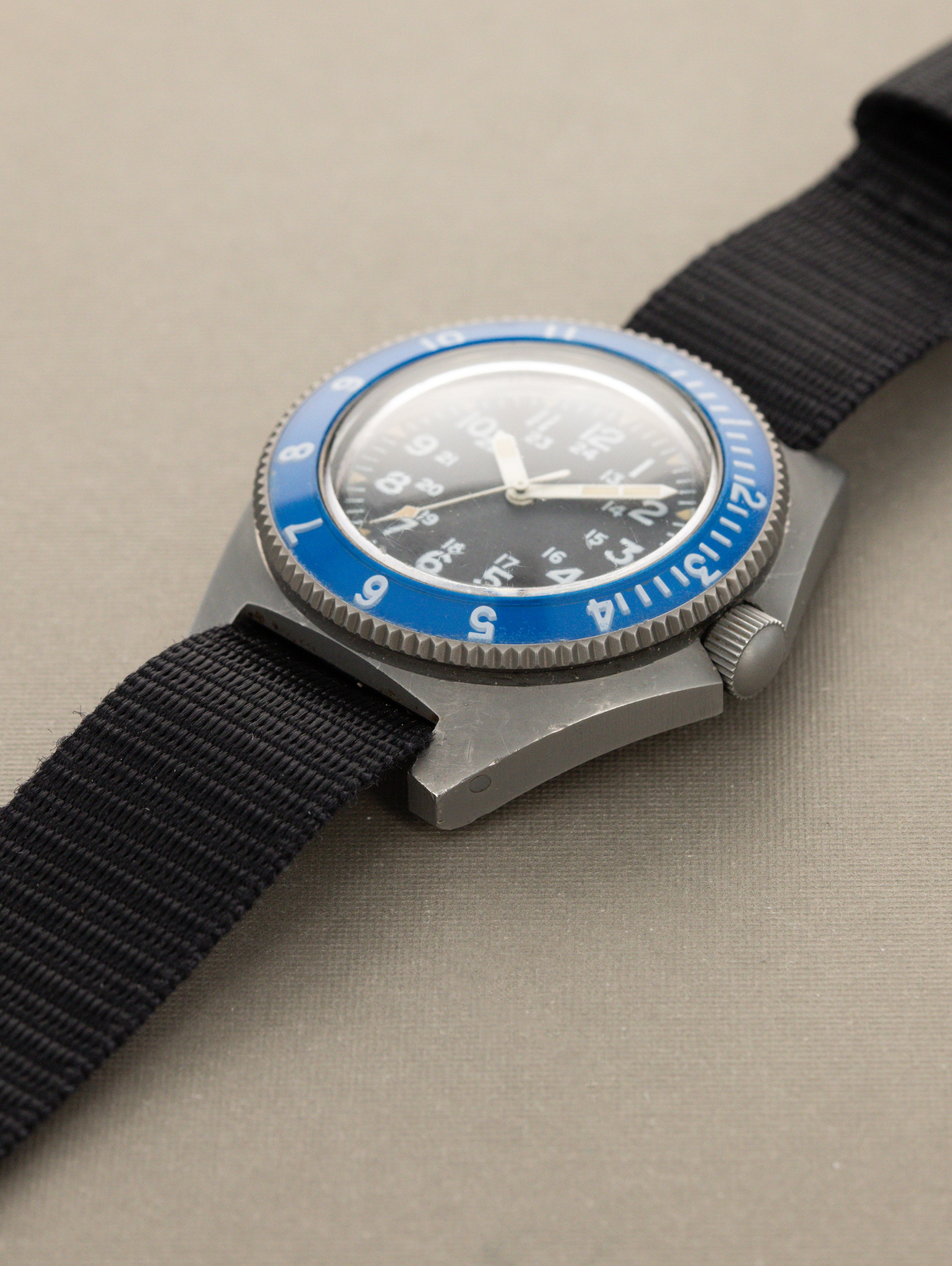 Benrus Type II Class A - 'Sterile' Dial Military Issued w/ Blue Prototype Bezel