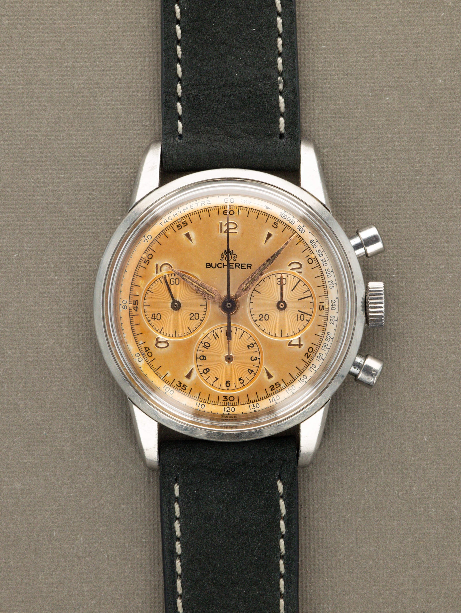 Bucherer Chronograph Ref. 805-2 - 'Tropical' Silver Dial w/ Lemaina Cal. 2520 Unpolished