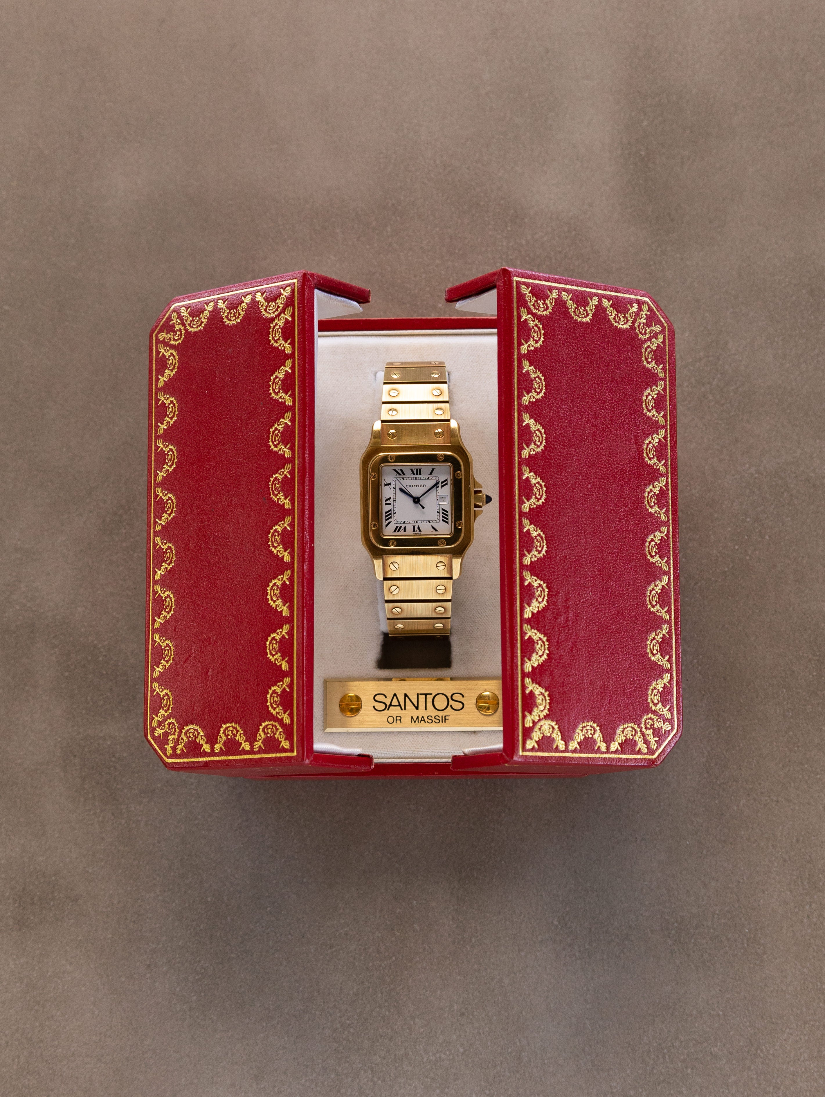 Cartier Santos Carrée Ref. 2960 - 'Massif' Unpolished W/ Box