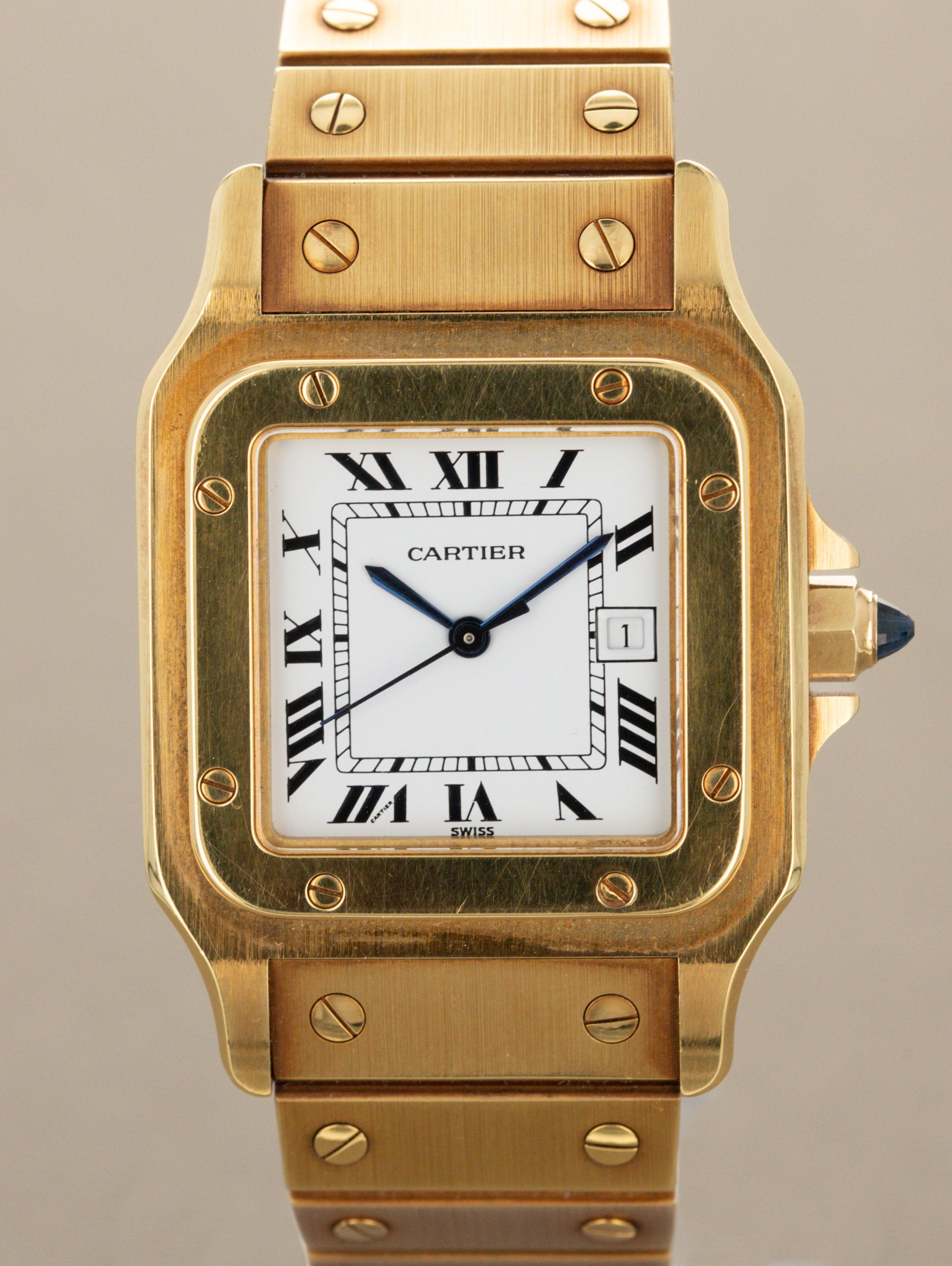 Cartier Santos Carrée Ref. 2960 - 'Massif' Unpolished W/ Box