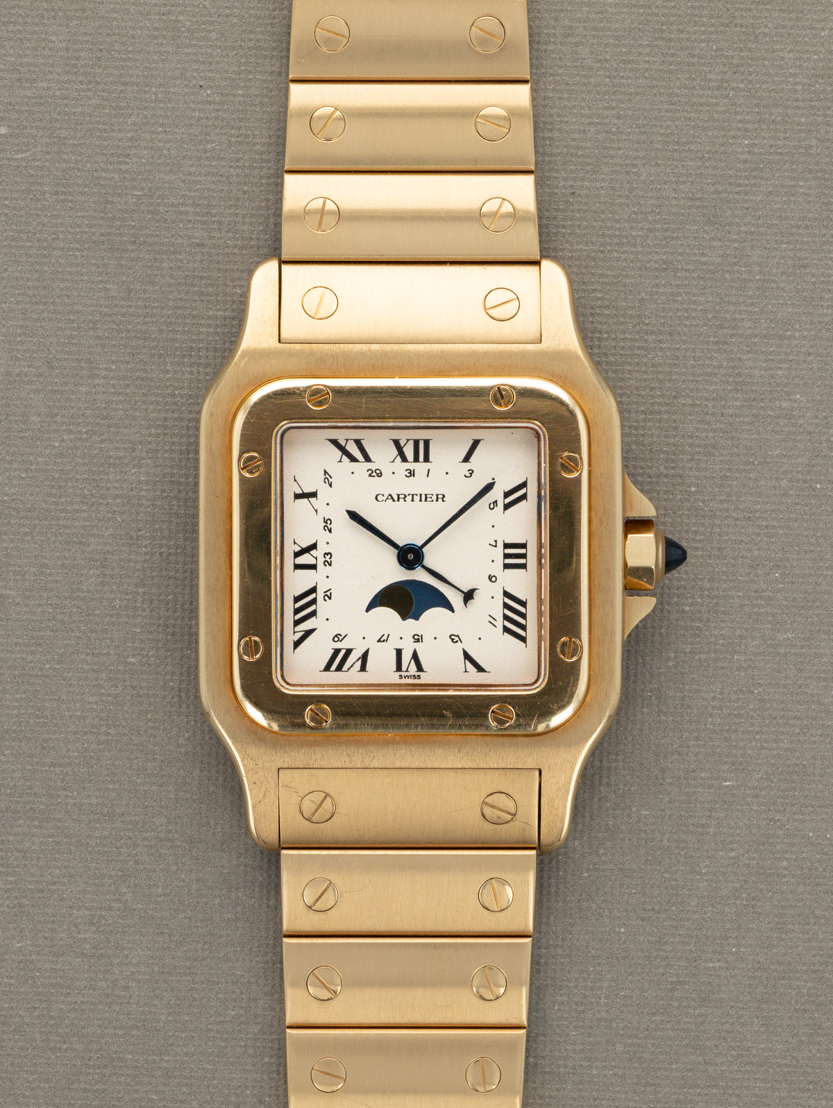 Cartier Santos Galbee 18k Gold Date Watch! Mint! Cartier Santos Galbee Gold Quartz Watch main image 3