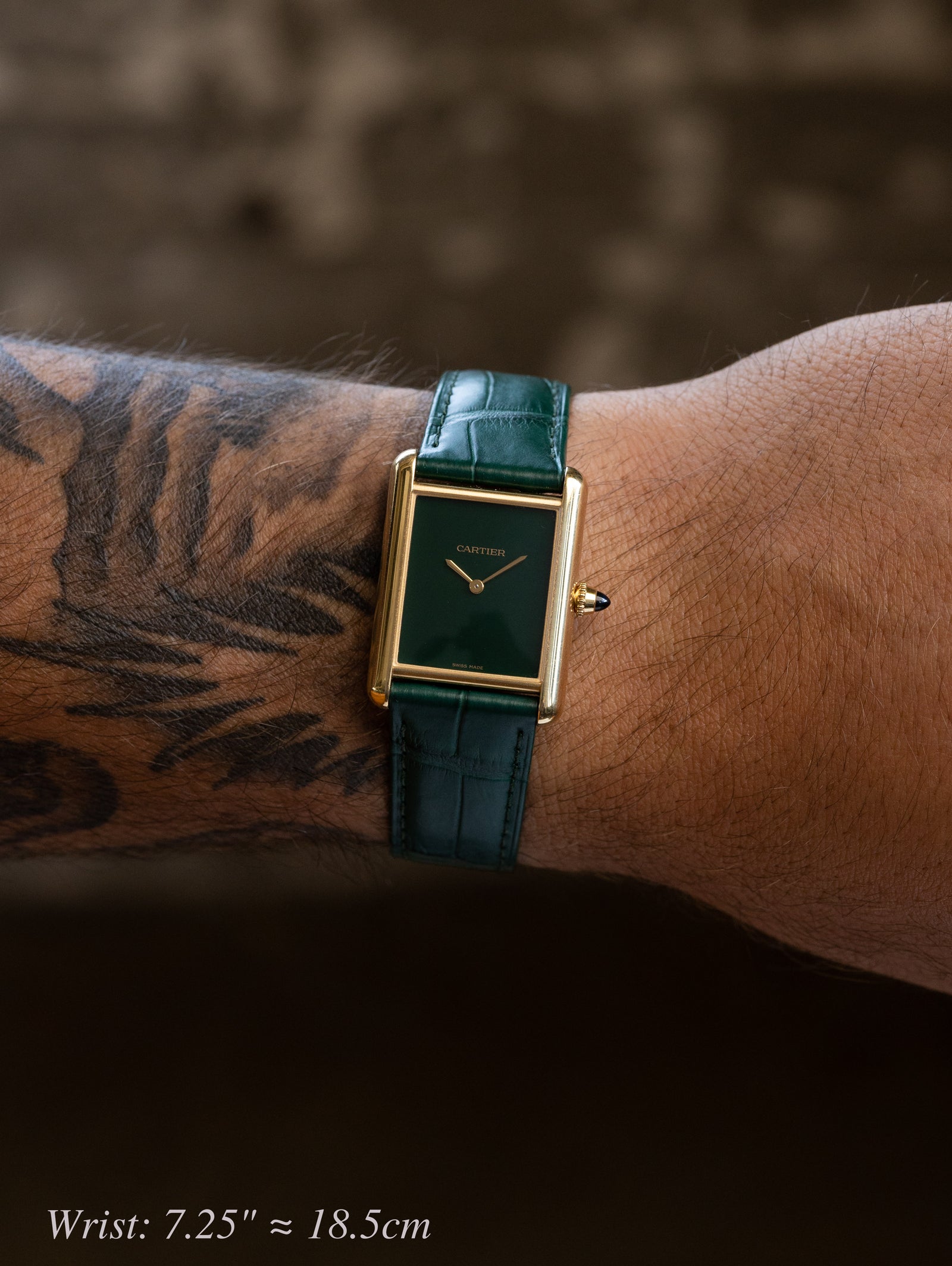 Cartier Tank Louis Ref. WGTA0191 - Green Dial W/ Box & Card