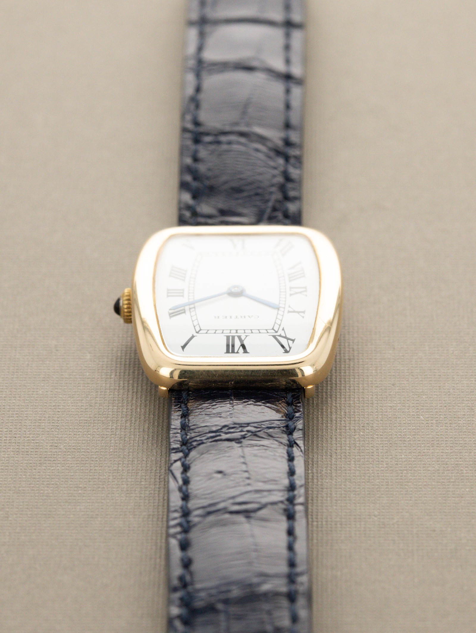 Cartier Incurvée - White Enamel 'Paris' Dial w/ JLC Movement
