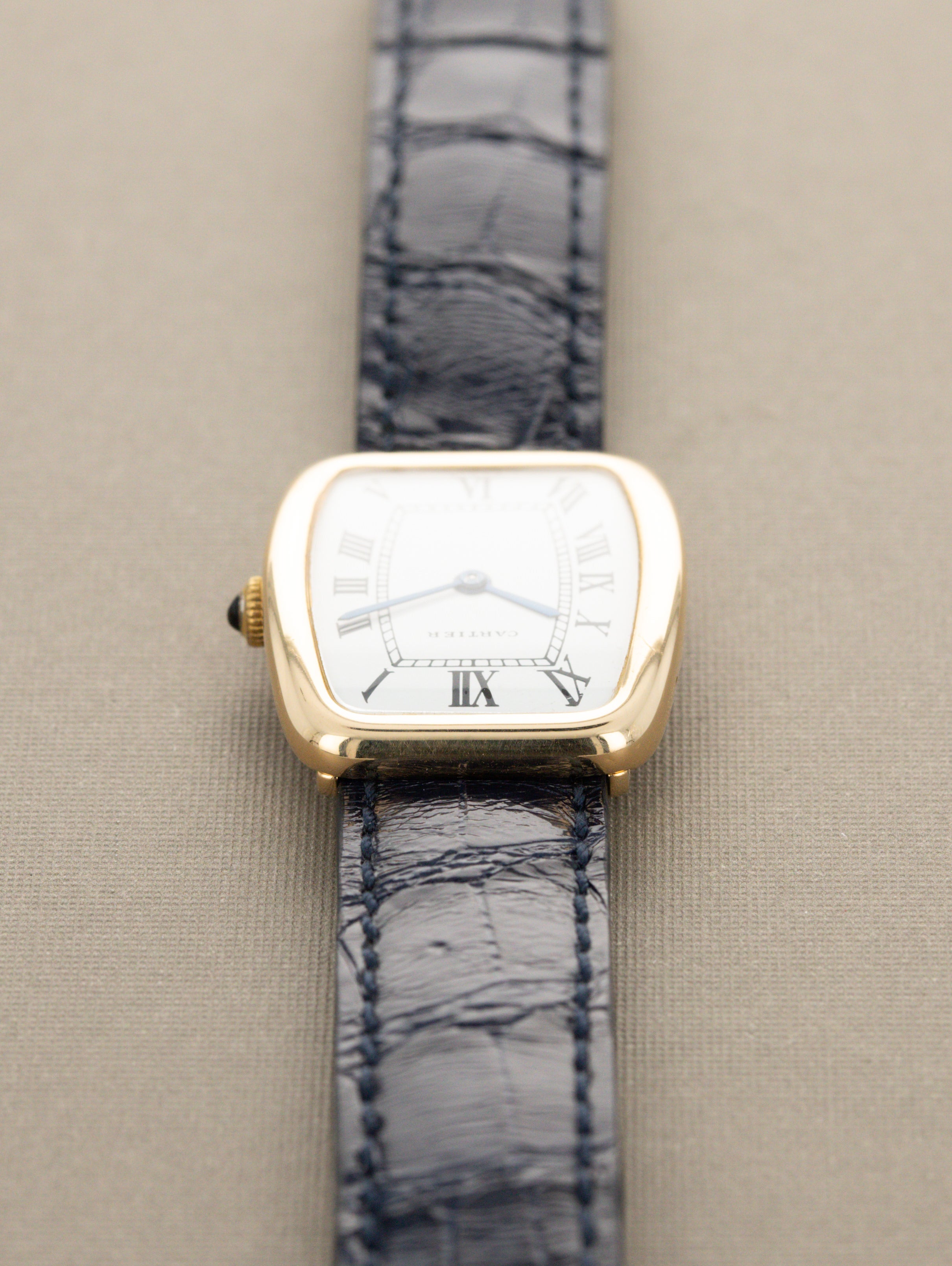 Cartier Incurvée - White Enamel 'Paris' Dial w/ JLC Movement