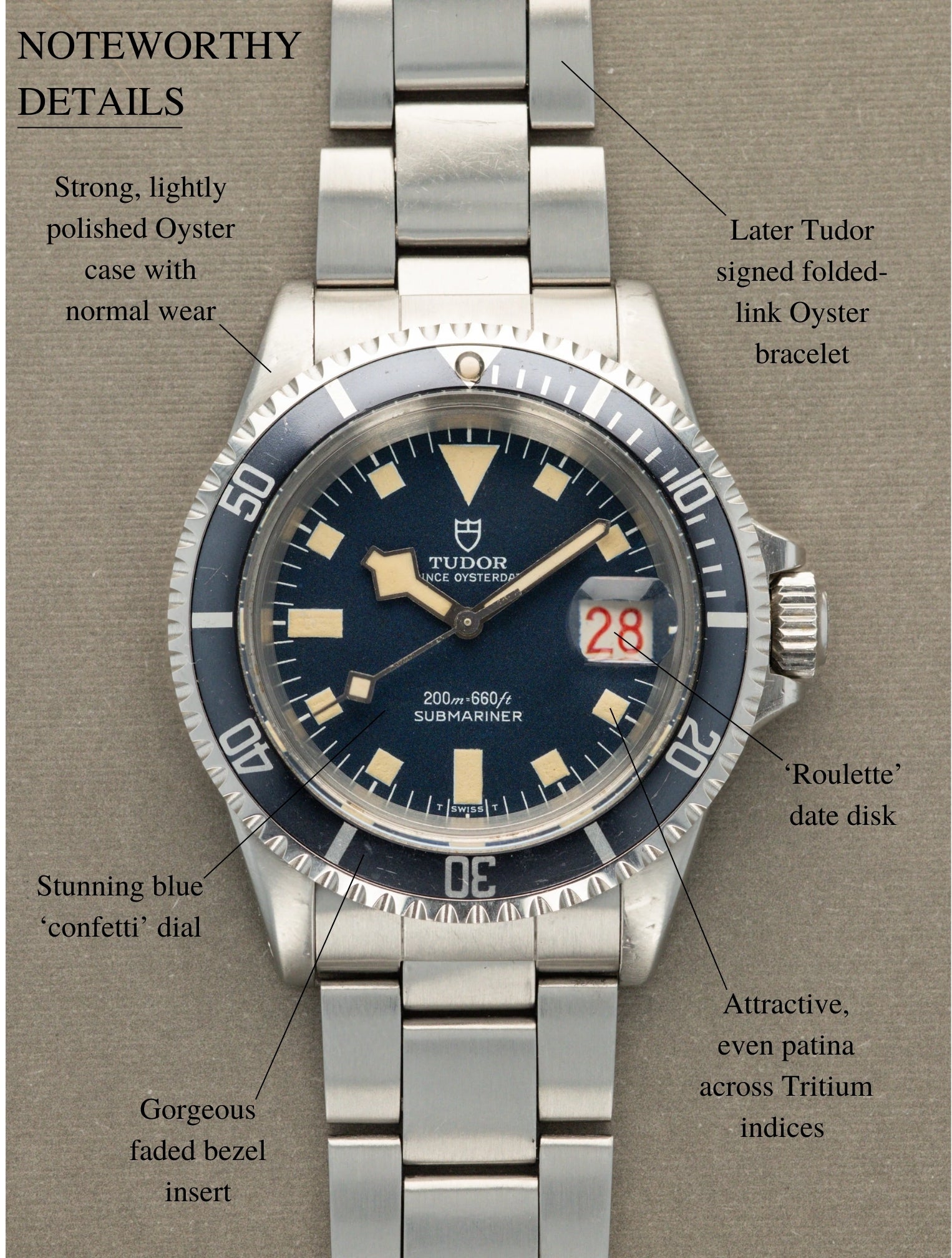 Tudor Submariner Ref. 7021/0 - Blue 'Snowflake Confetti Dial' With 'Roulette' Date