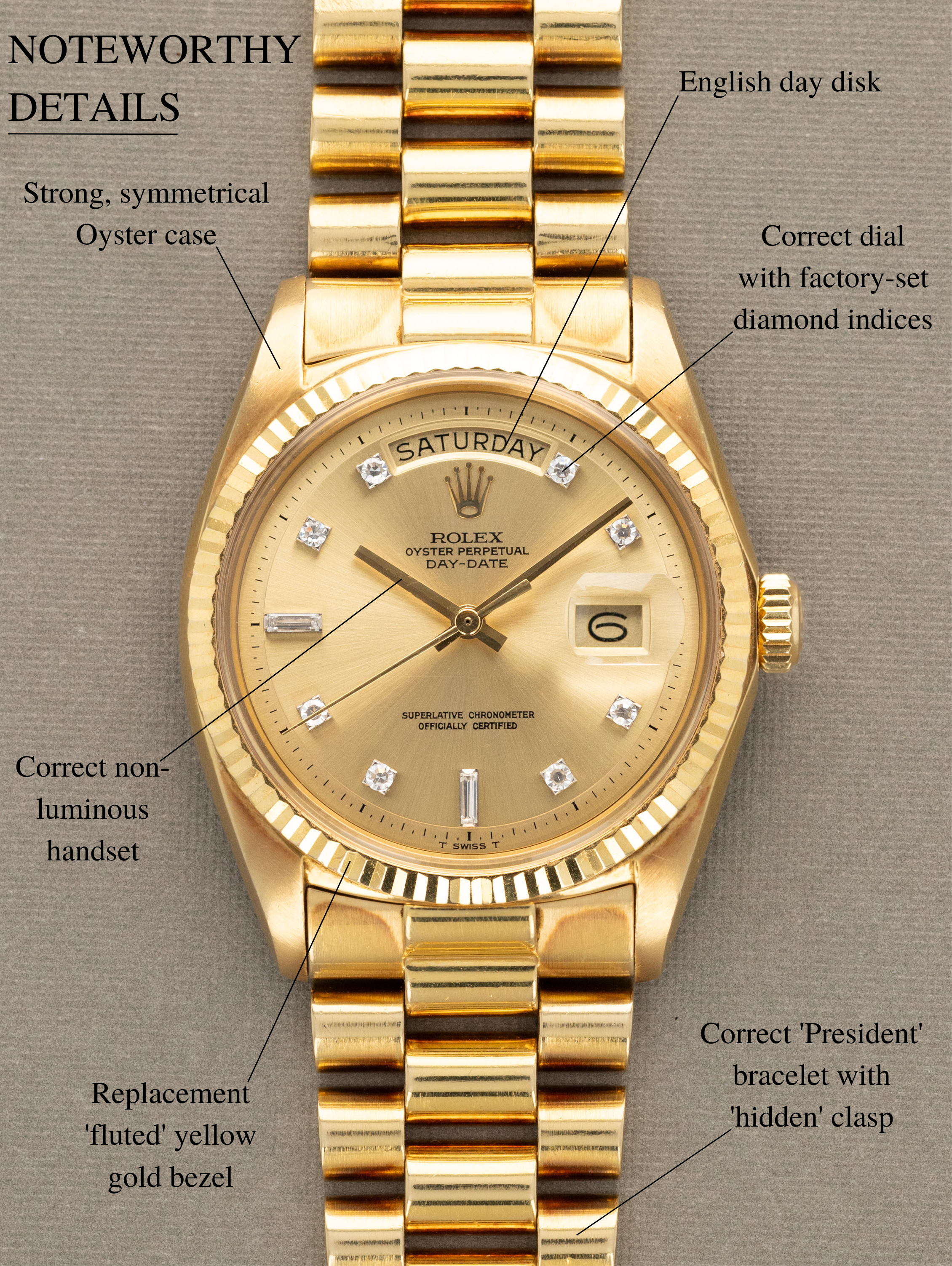 Rolex Day-Date Ref. 1804 - Champagne Diamond Dial