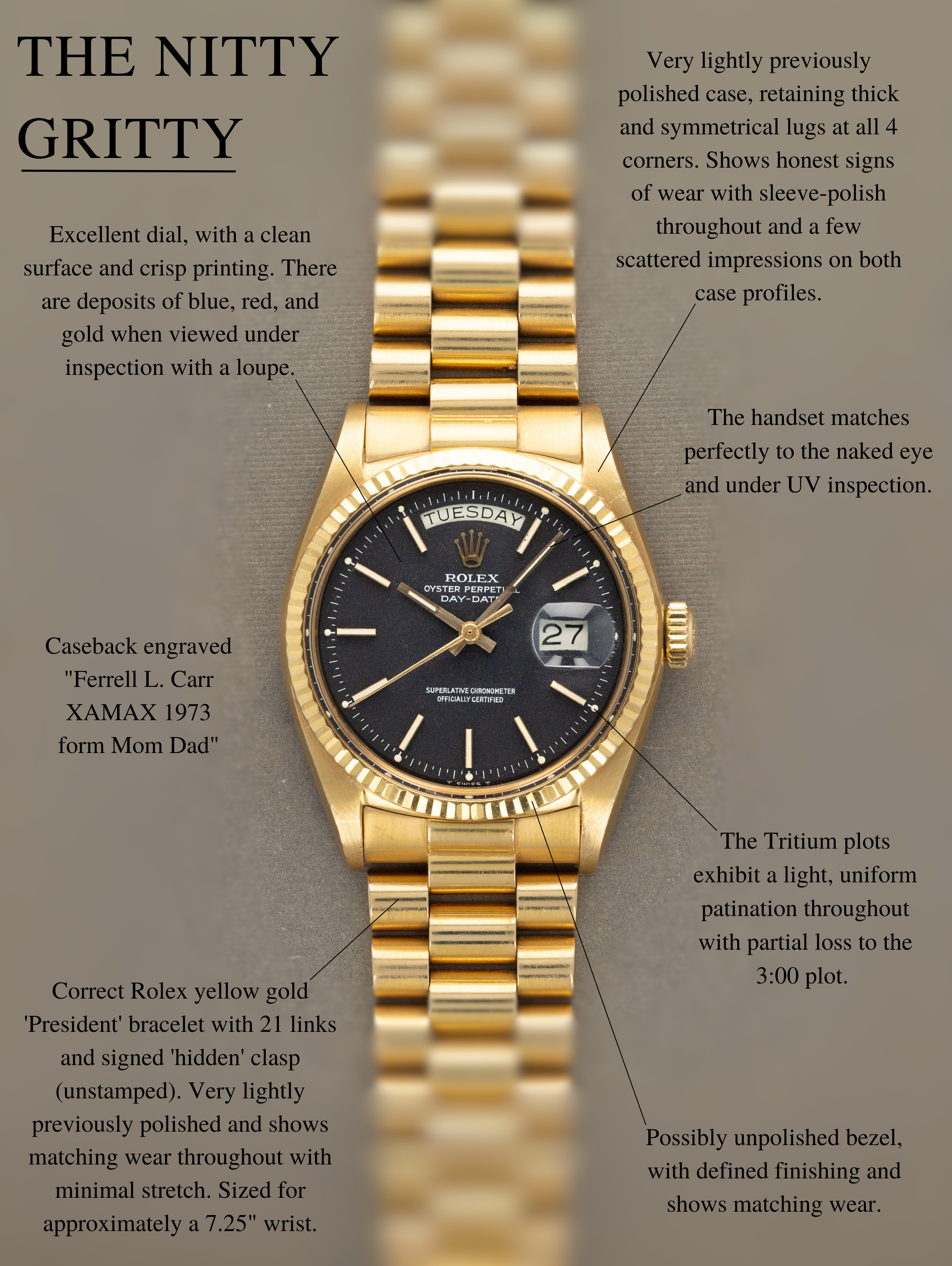 Rolex Day-Date Ref. 1803 - Black 'Confetti' Dial