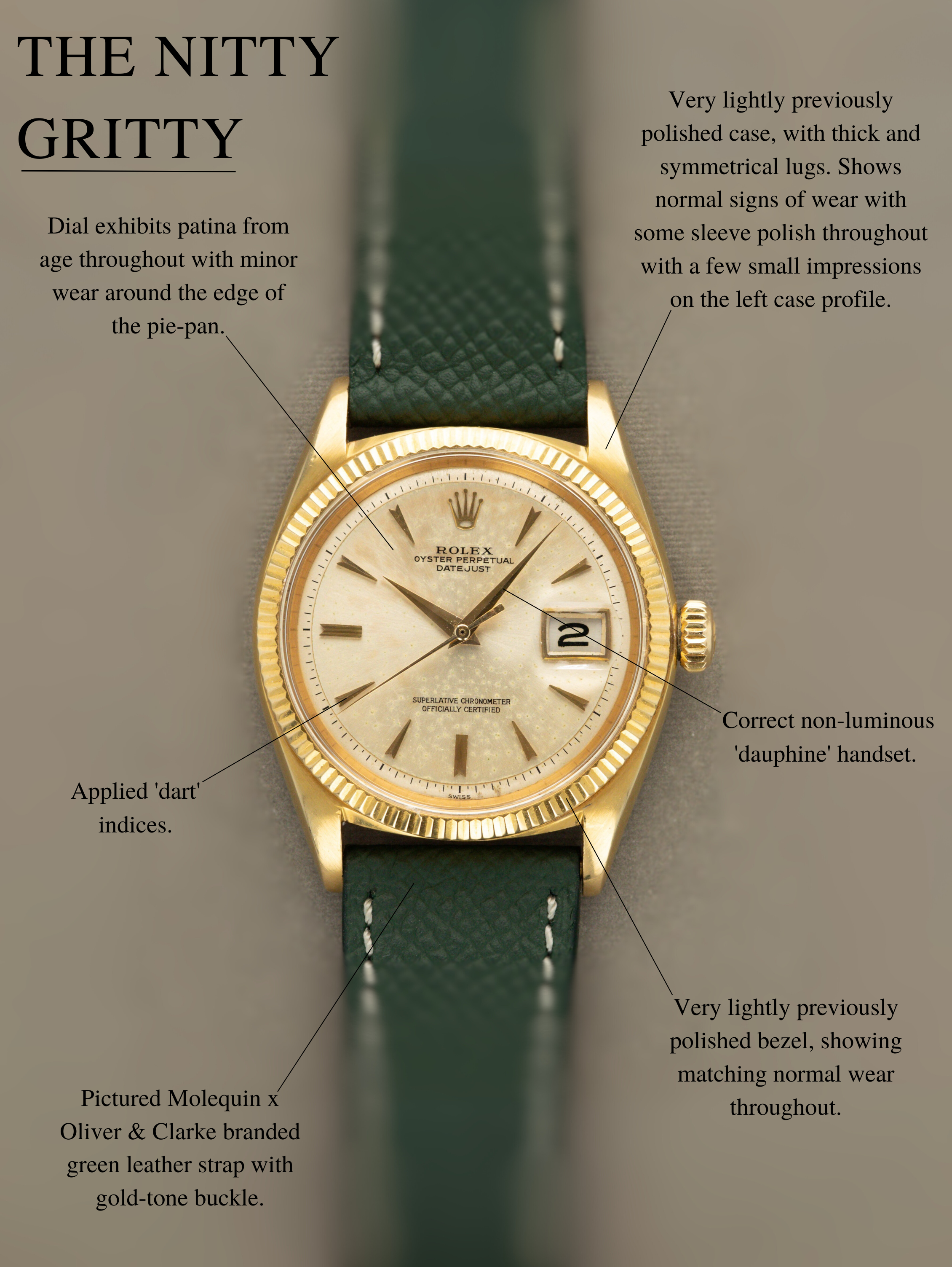 Rolex Datejust Ref. 1601/8 - Early Non-Luminous Silver Dial w/ Patina