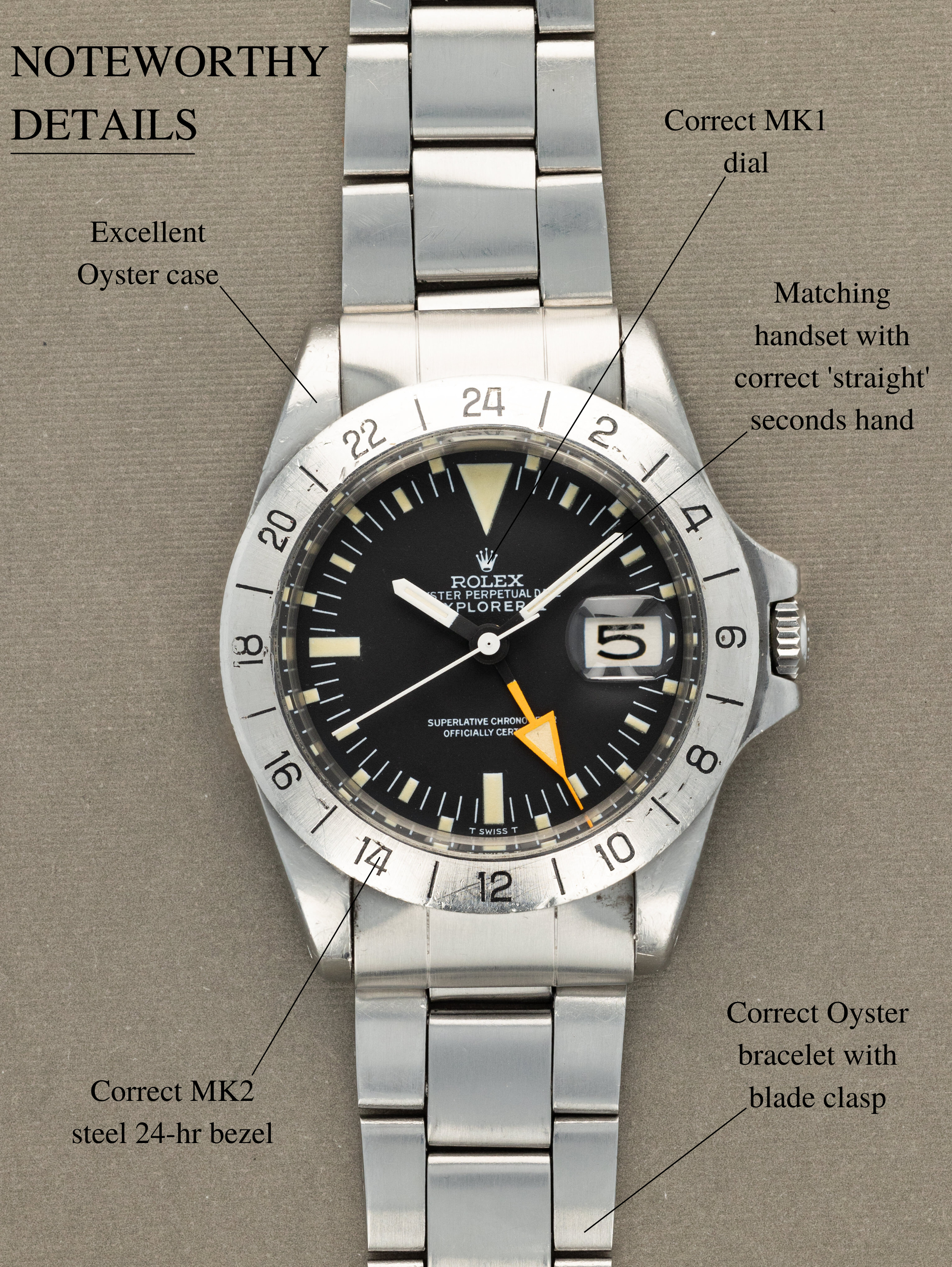 Rolex Explorer II Ref. 1655 - 'MK1 Straight Hand' Unpolished