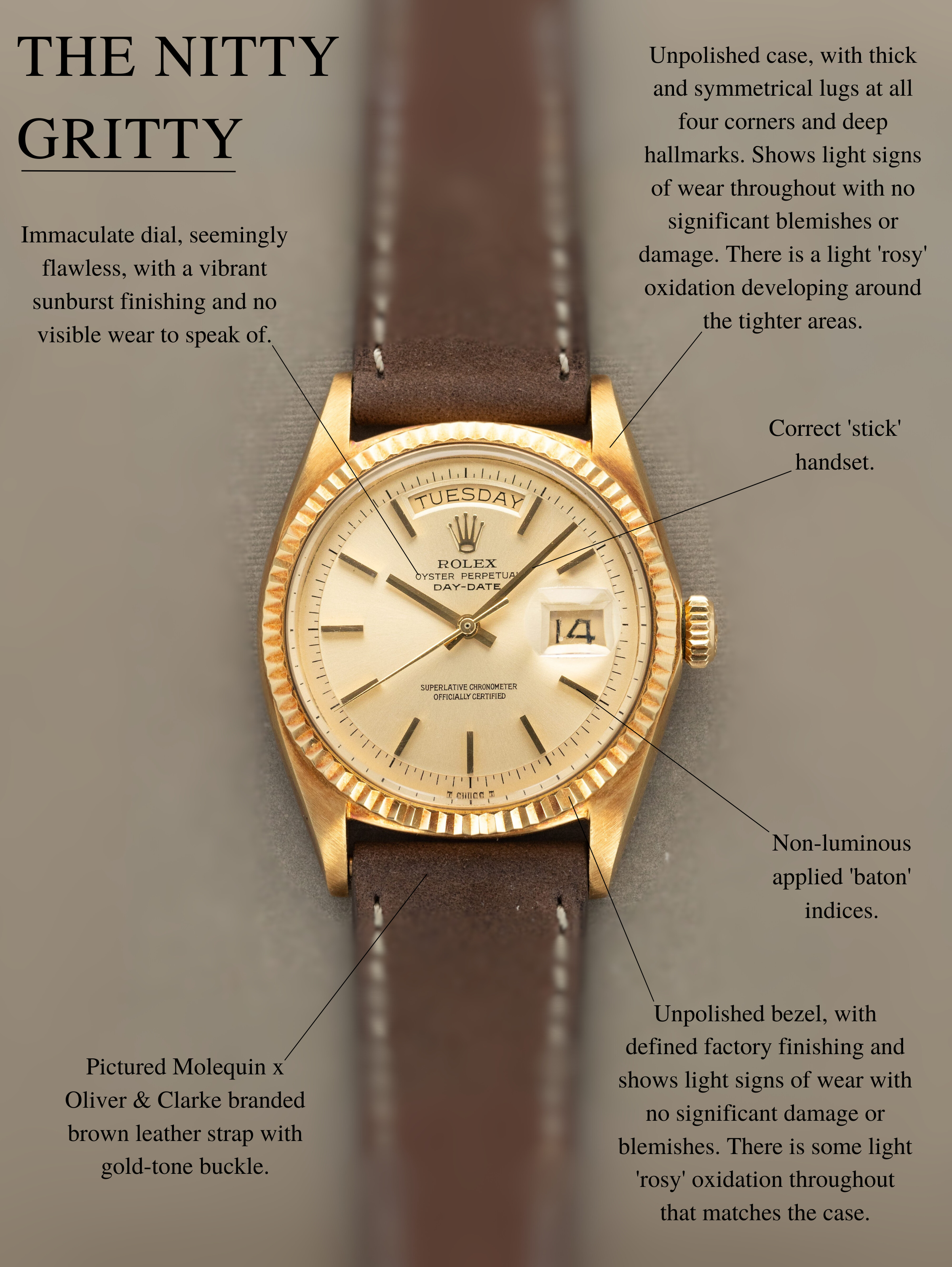 Rolex Day-Date Ref. 1803 - Non-Luminous Champagne Dial Unpolished