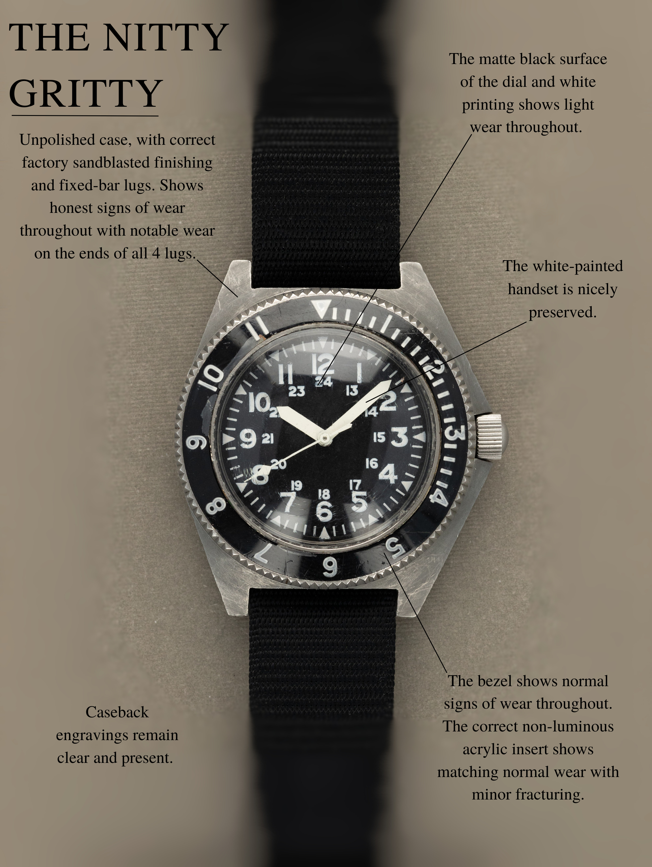 Benrus Type II Class B - Non-Luminous 'Sterile' Dial