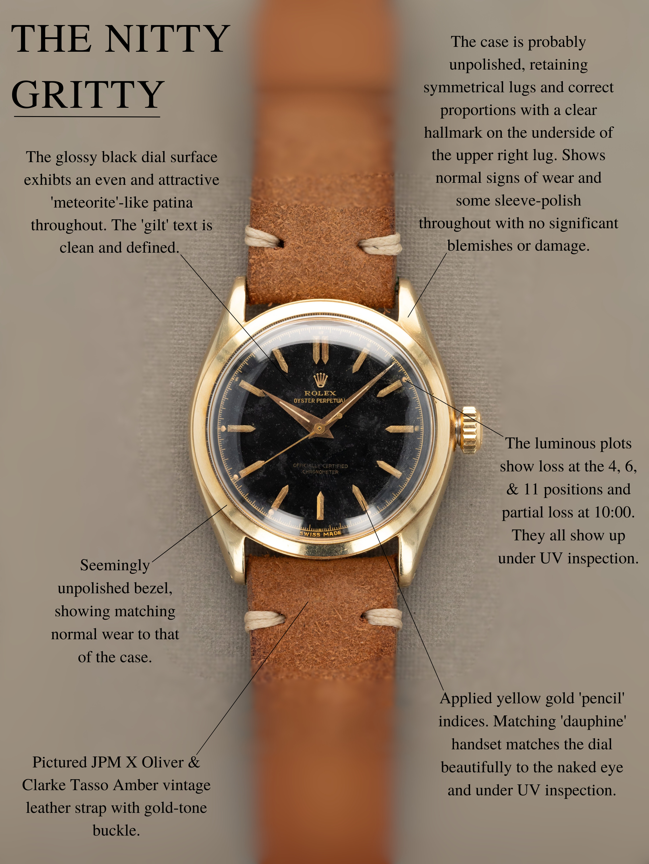 Rolex Oyster Perpetual Ref. 6084 - Black 'Gilt' Patina Dial