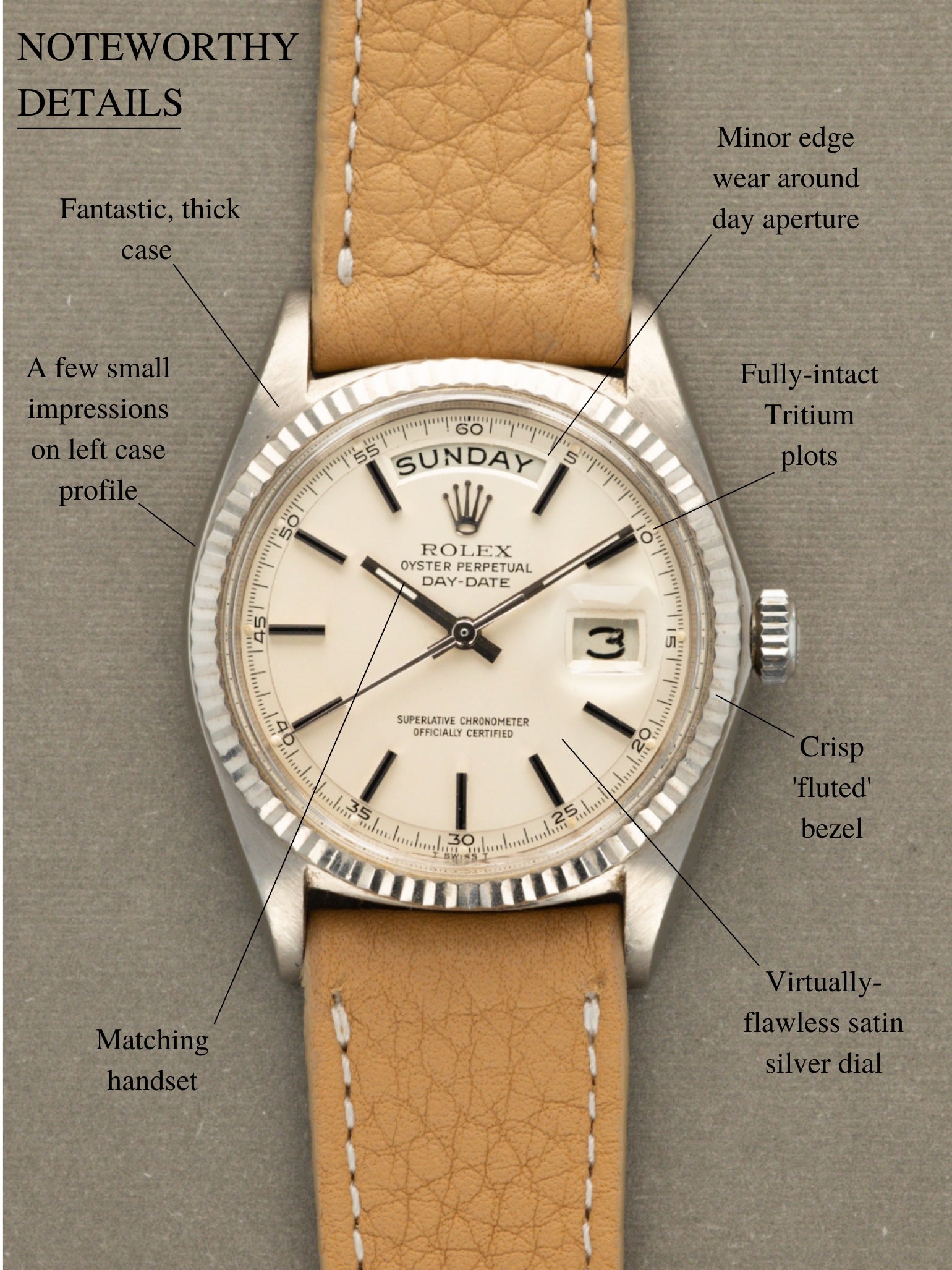 Rolex Day-Date Ref. 1803 - Satin Silver Dial