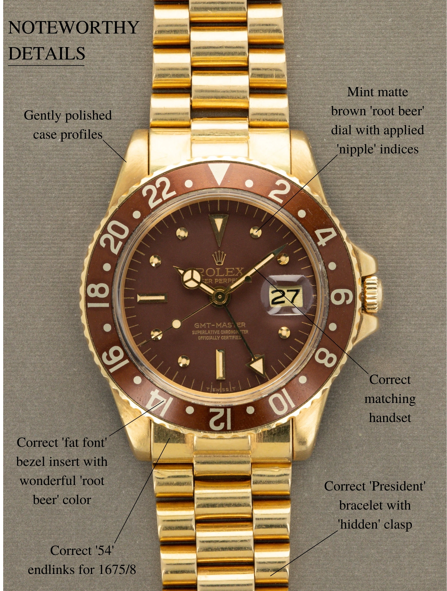 Rolex GMT-Master Ref. 1675/8 - 'Root Beer Nipple' Dial