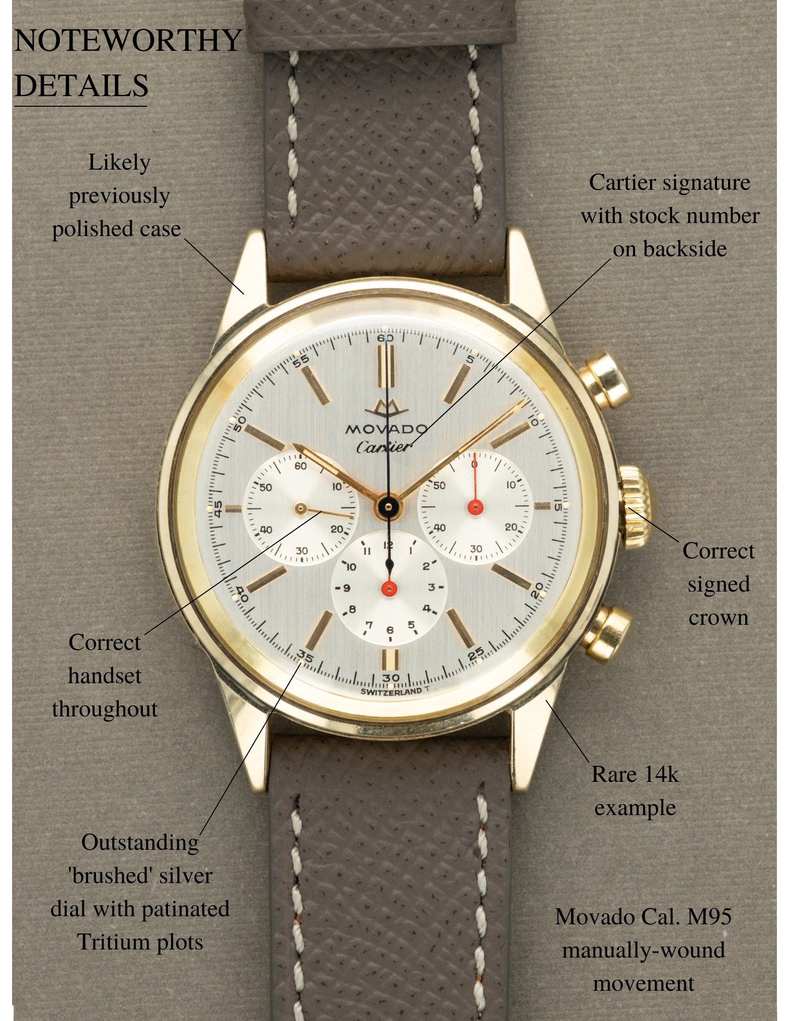Movado M95 14K Chronograph - Retailed by Cartier