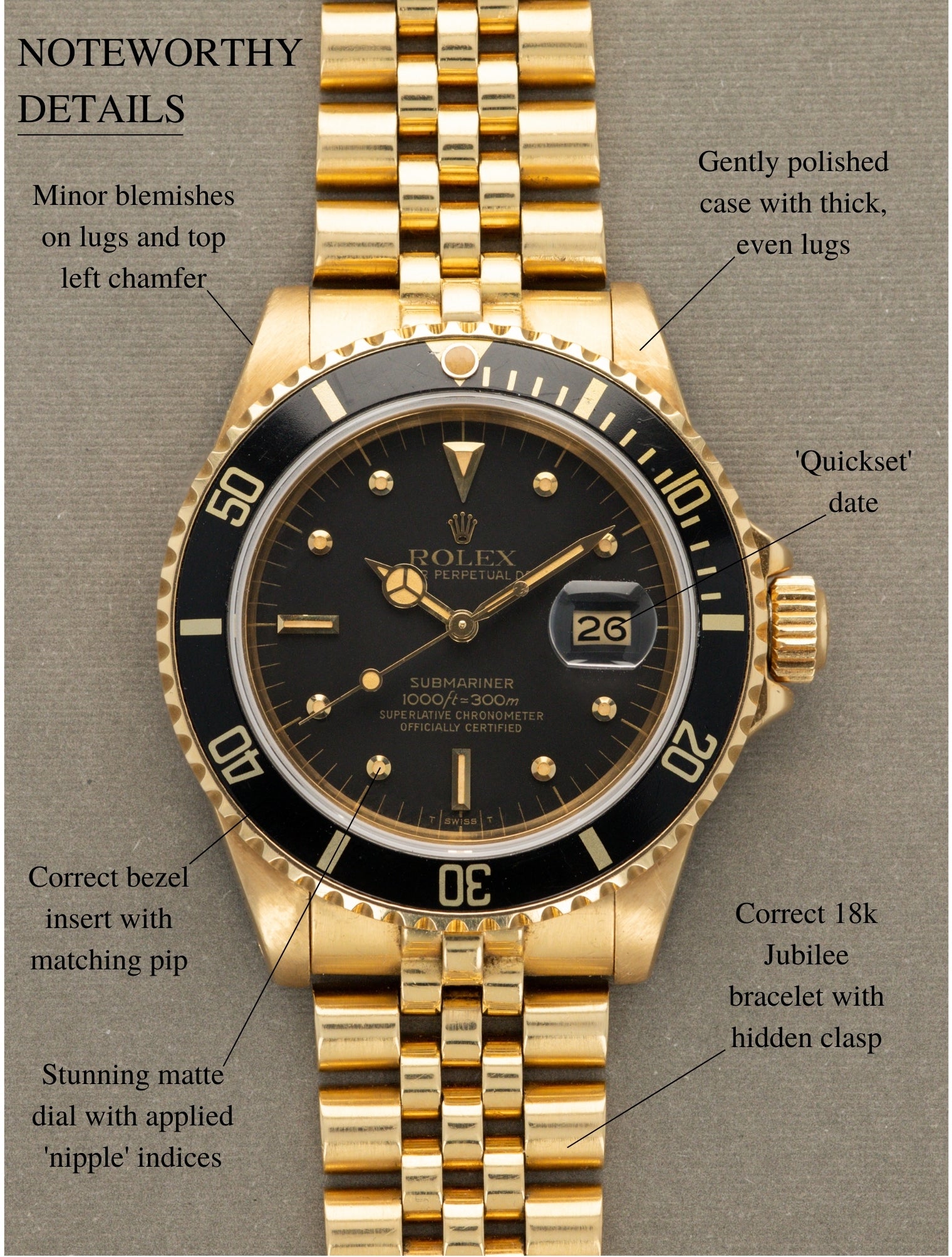 Rolex Submariner Date Ref. 16808 - Black 'Nipple' Dial W/ Box & Papers