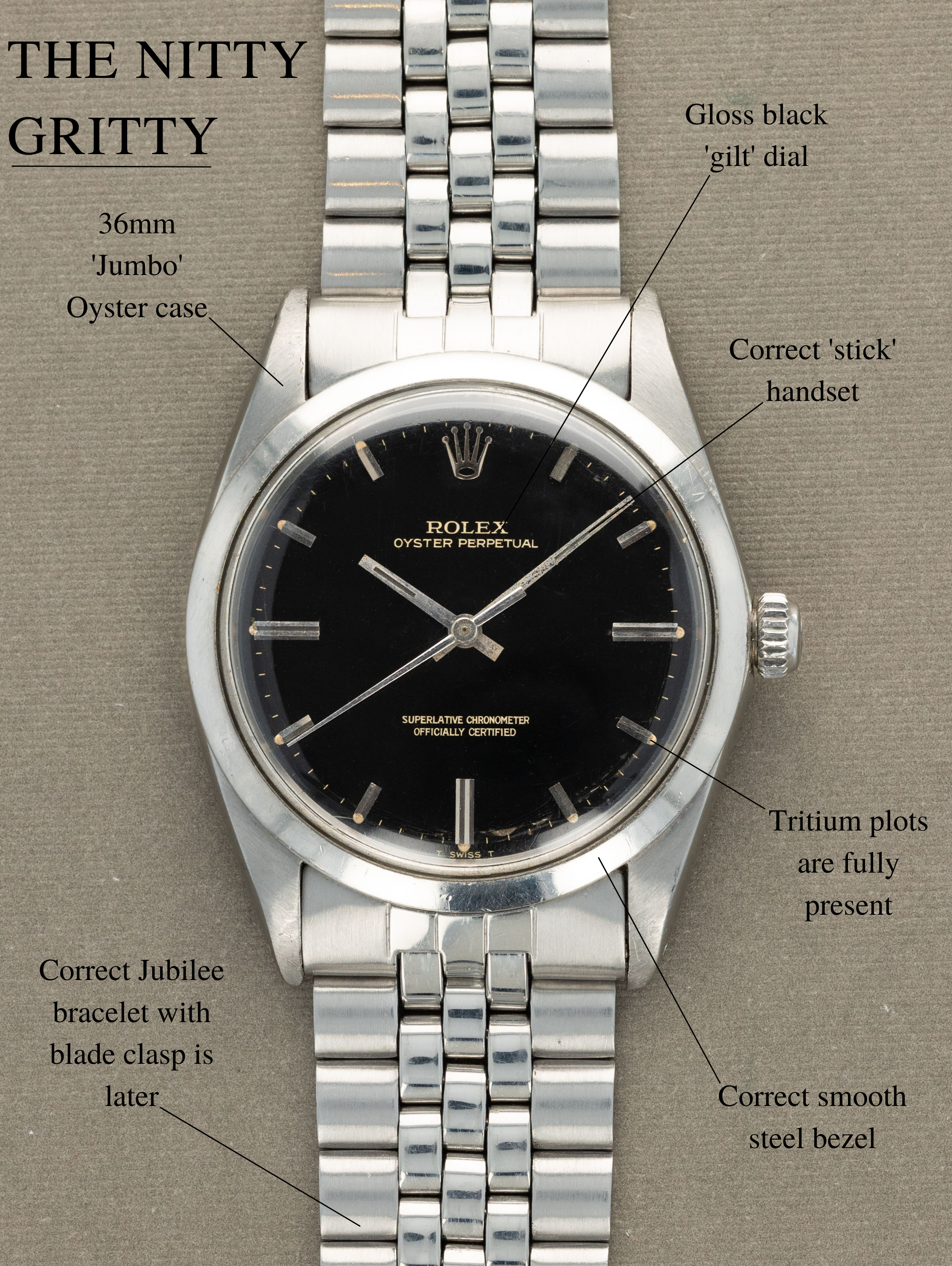Rolex Oyster Perpetual Ref. 1018 'Jumbo' - Black 'Gilt' Dial
