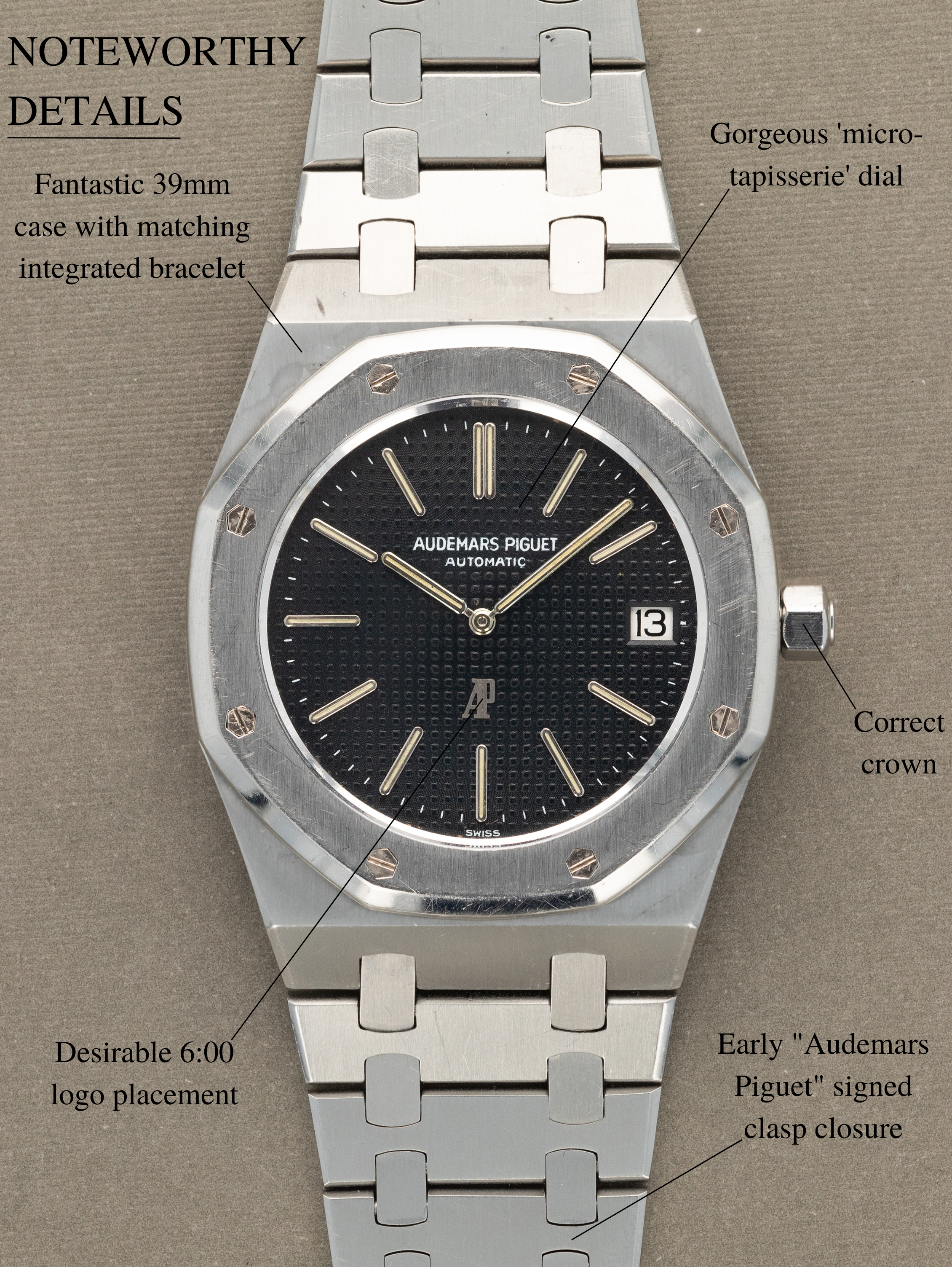 Audemars Piguet Royal Oak Ref. 5402ST - 'Jumbo' w/ 'Logo at 6' Dial Unpolished