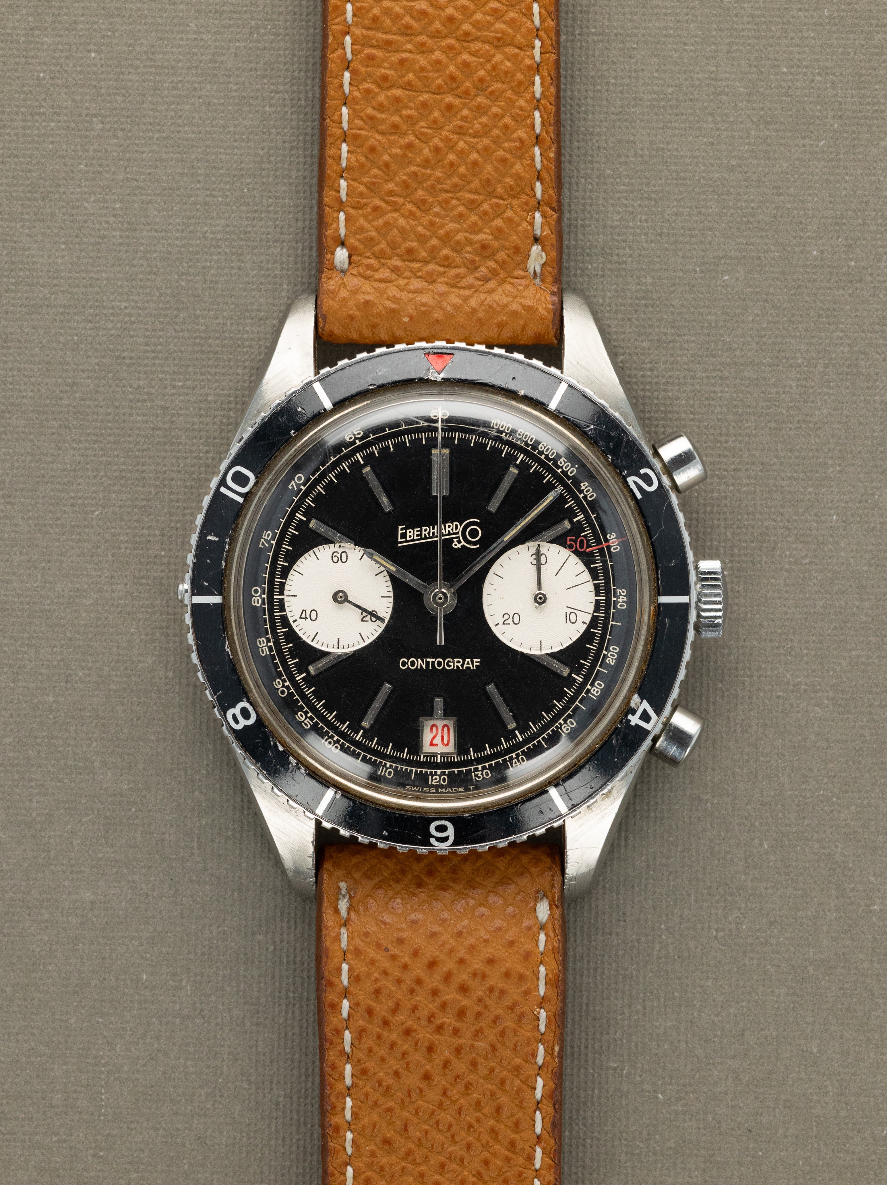 Eberhard and Co. Contograf Ref. 131501 - Black Non-Luminous Dial Unpolished