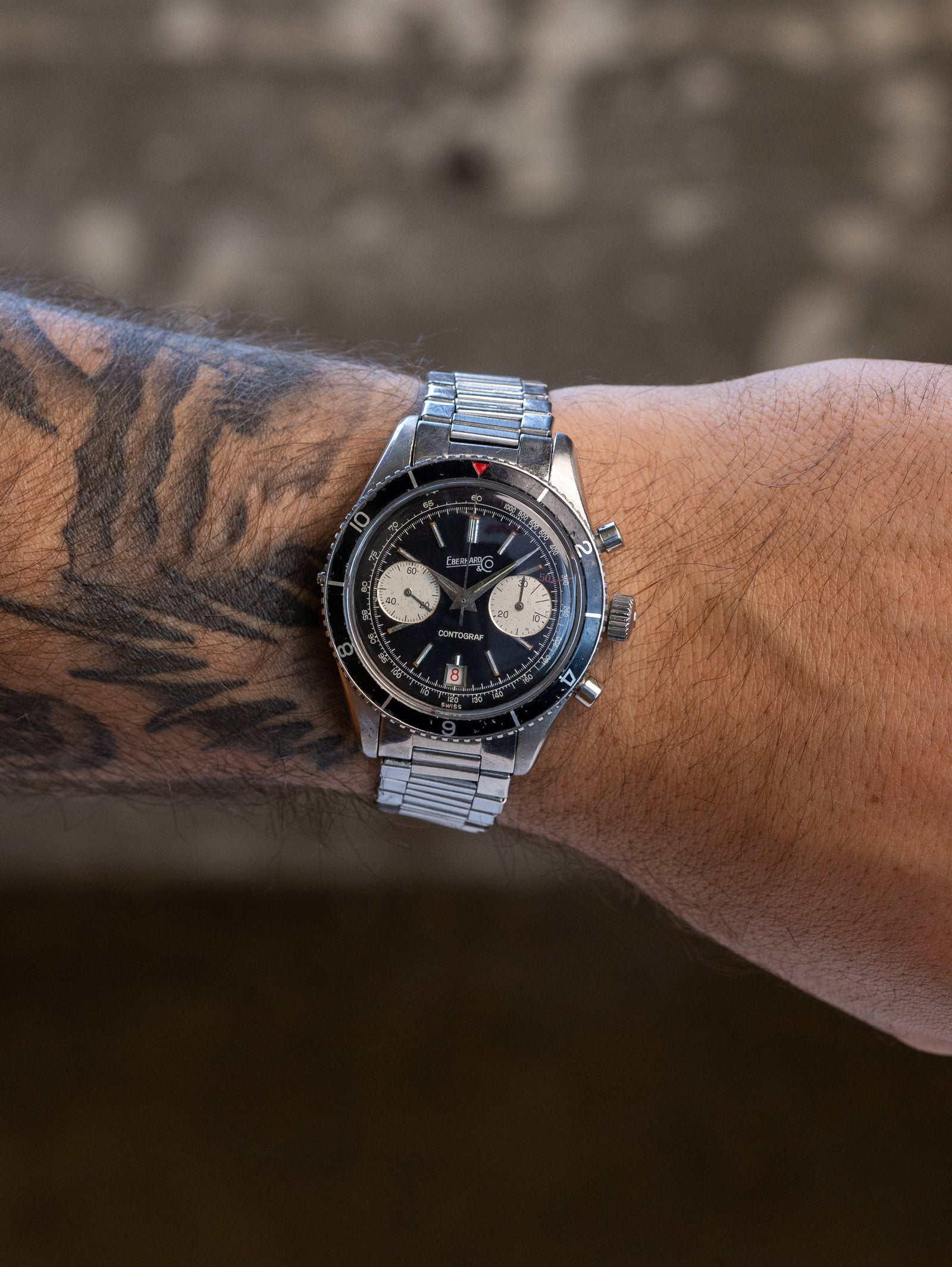 Eberhard and Co. Contograf Ref. 14901 - Black Tritium Dial W/ Papers