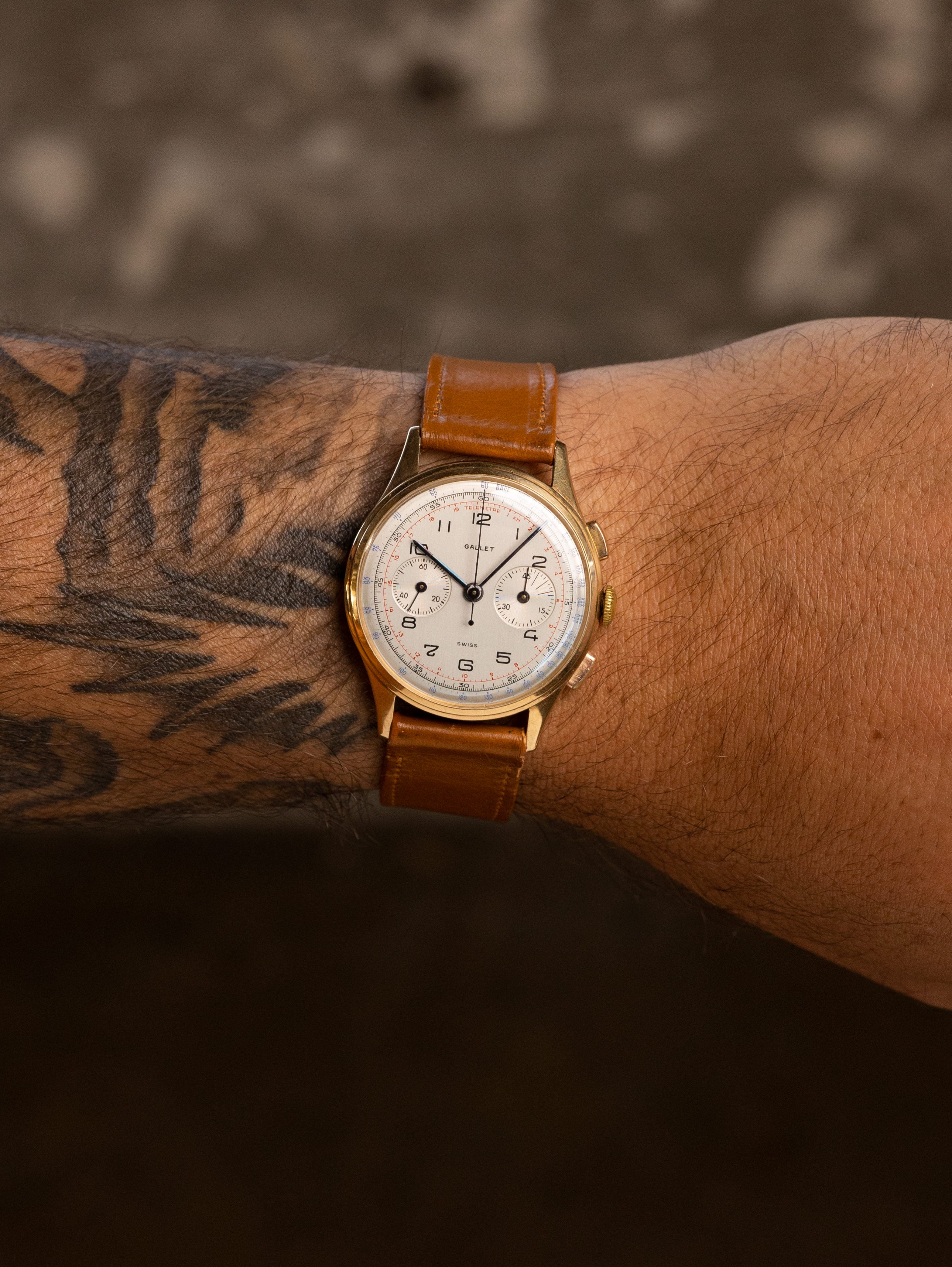 Gallet MultiChron Chronograph - 'Brushed' Silver Non-Luminous Dial