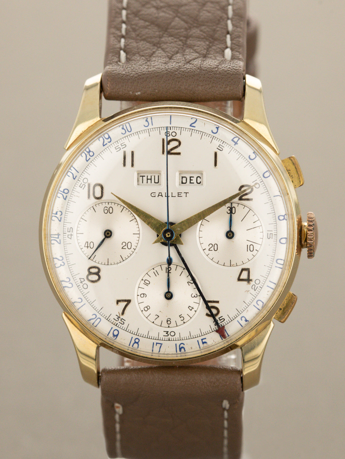 Gallet MultiChron Triple Calendar Chronograph - Silver Dial