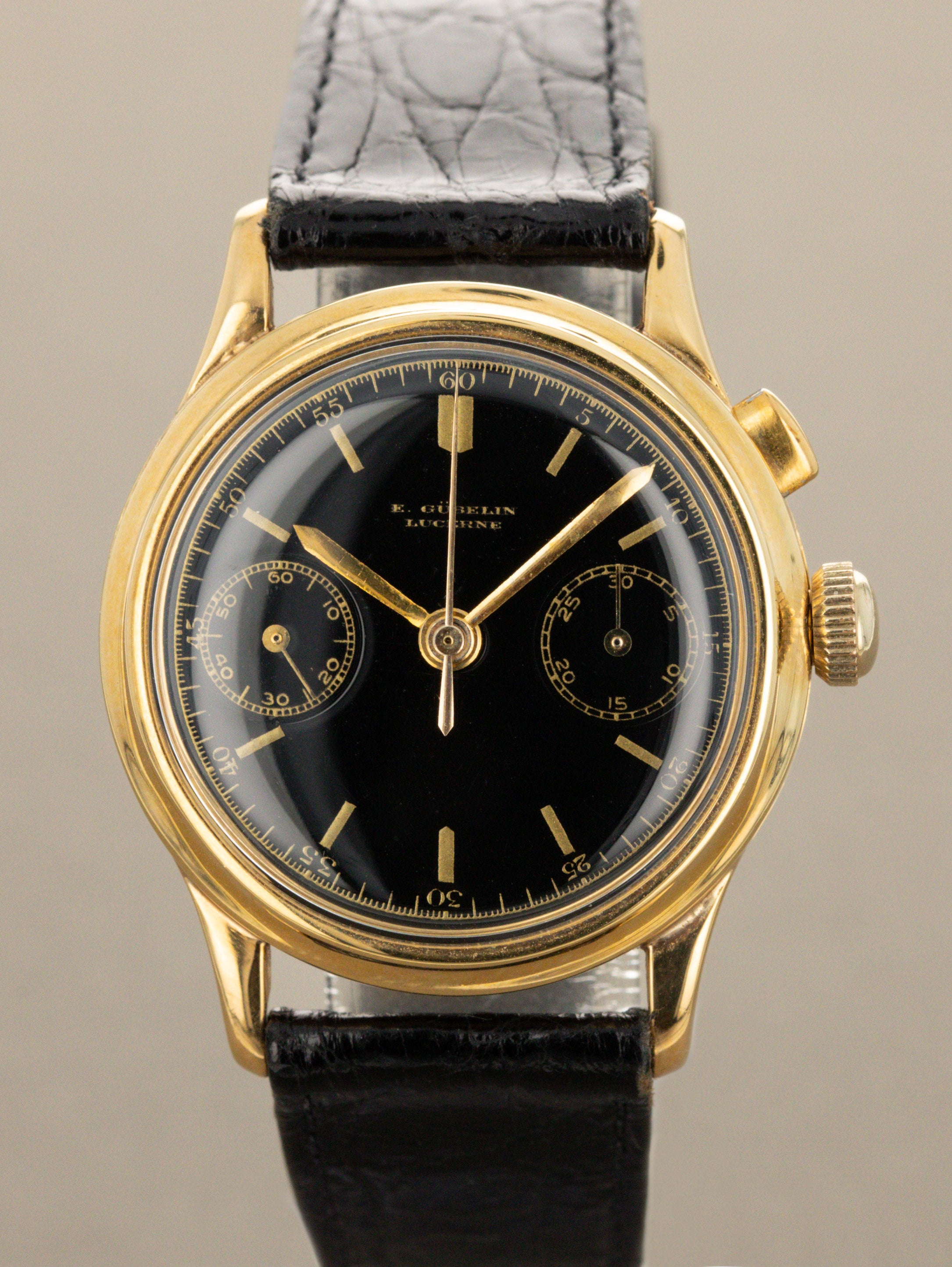 Gübelin Monopusher Chronograph 18K - Gloss Black Dial