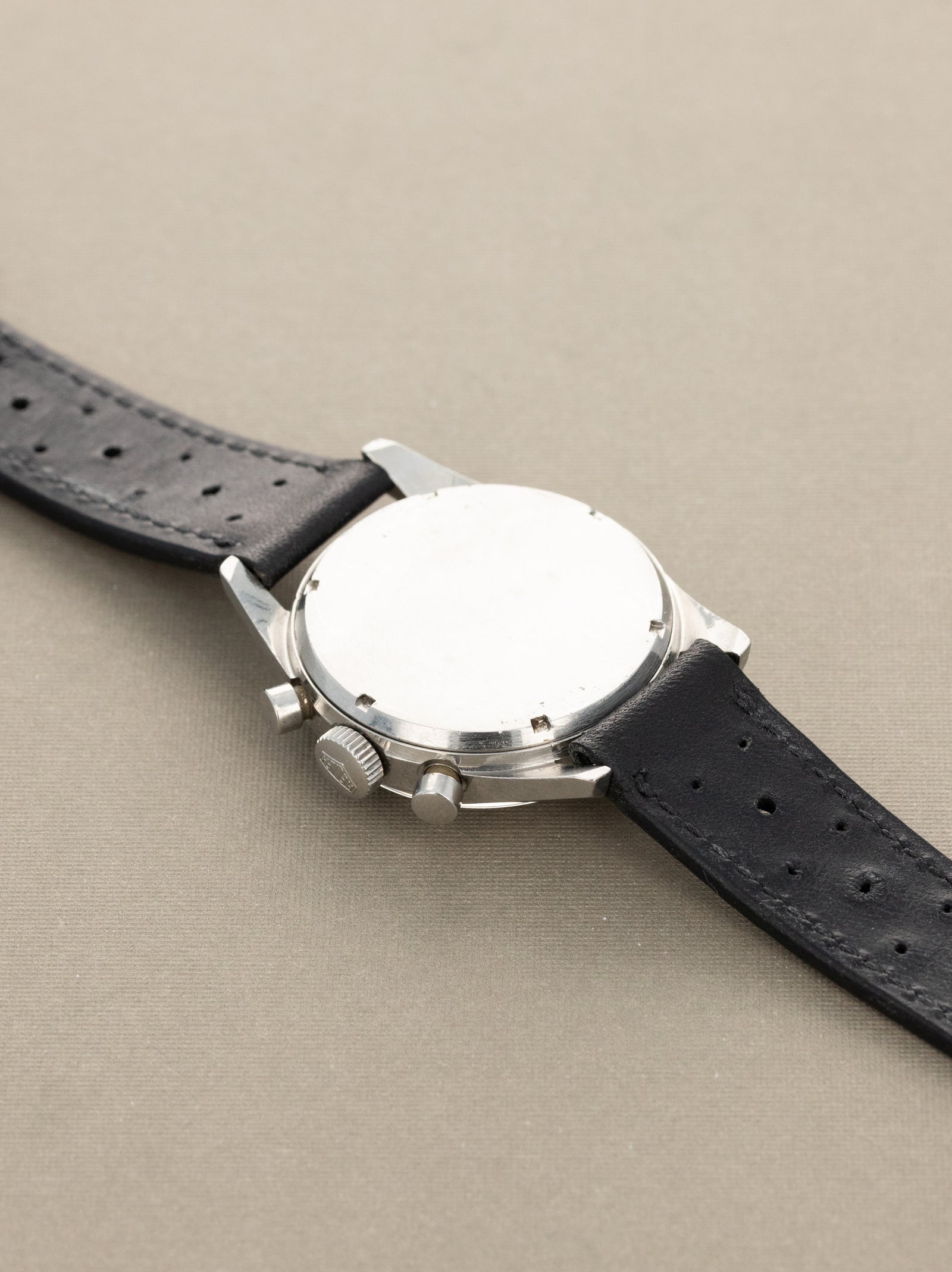 Heuer Carrera Ref. 7753NT - Matte Black 'Reverse-Panda' Dial Unpolished