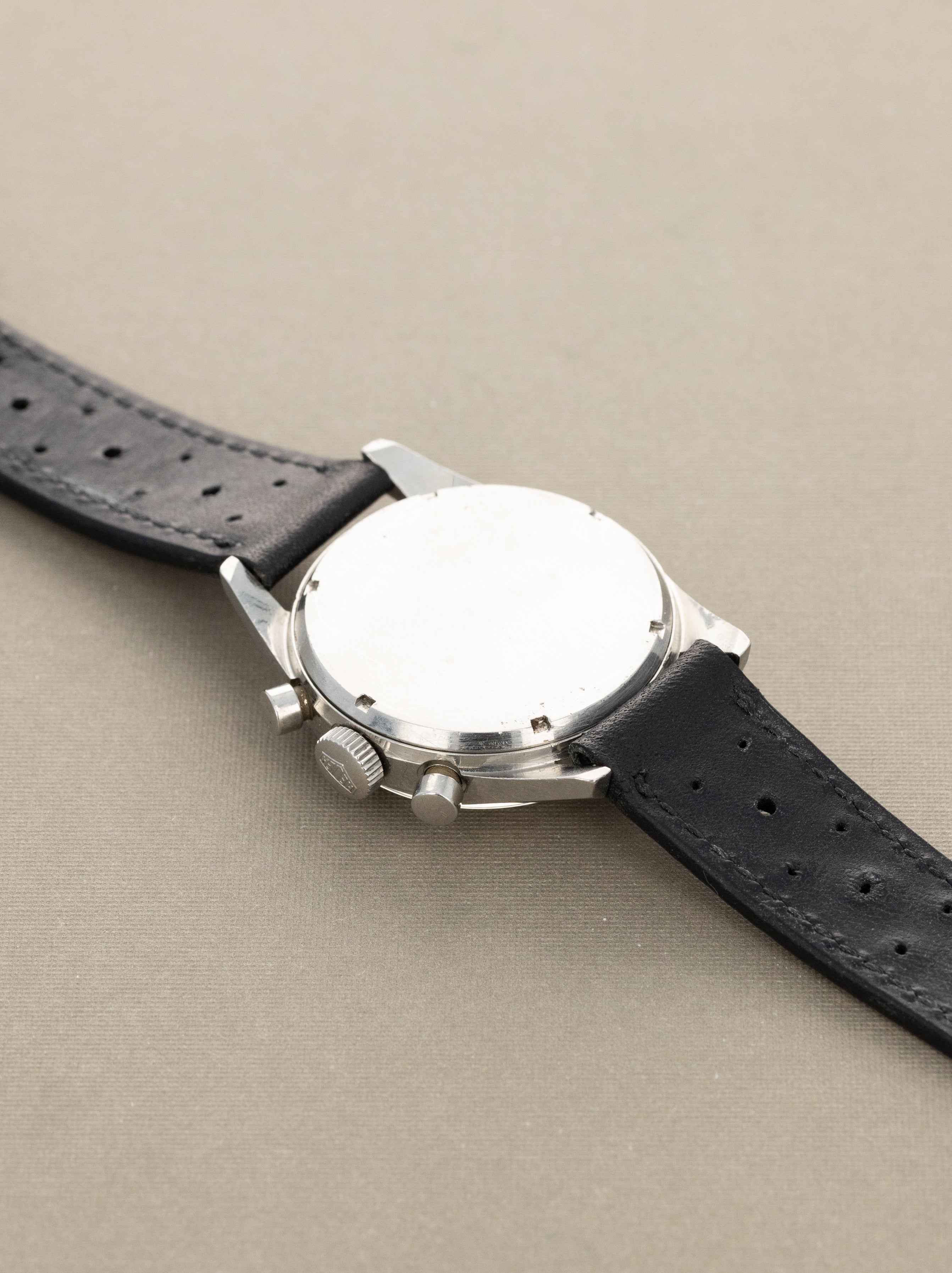Heuer Carrera Ref. 7753NT - Matte Black 'Reverse-Panda' Dial Unpolished