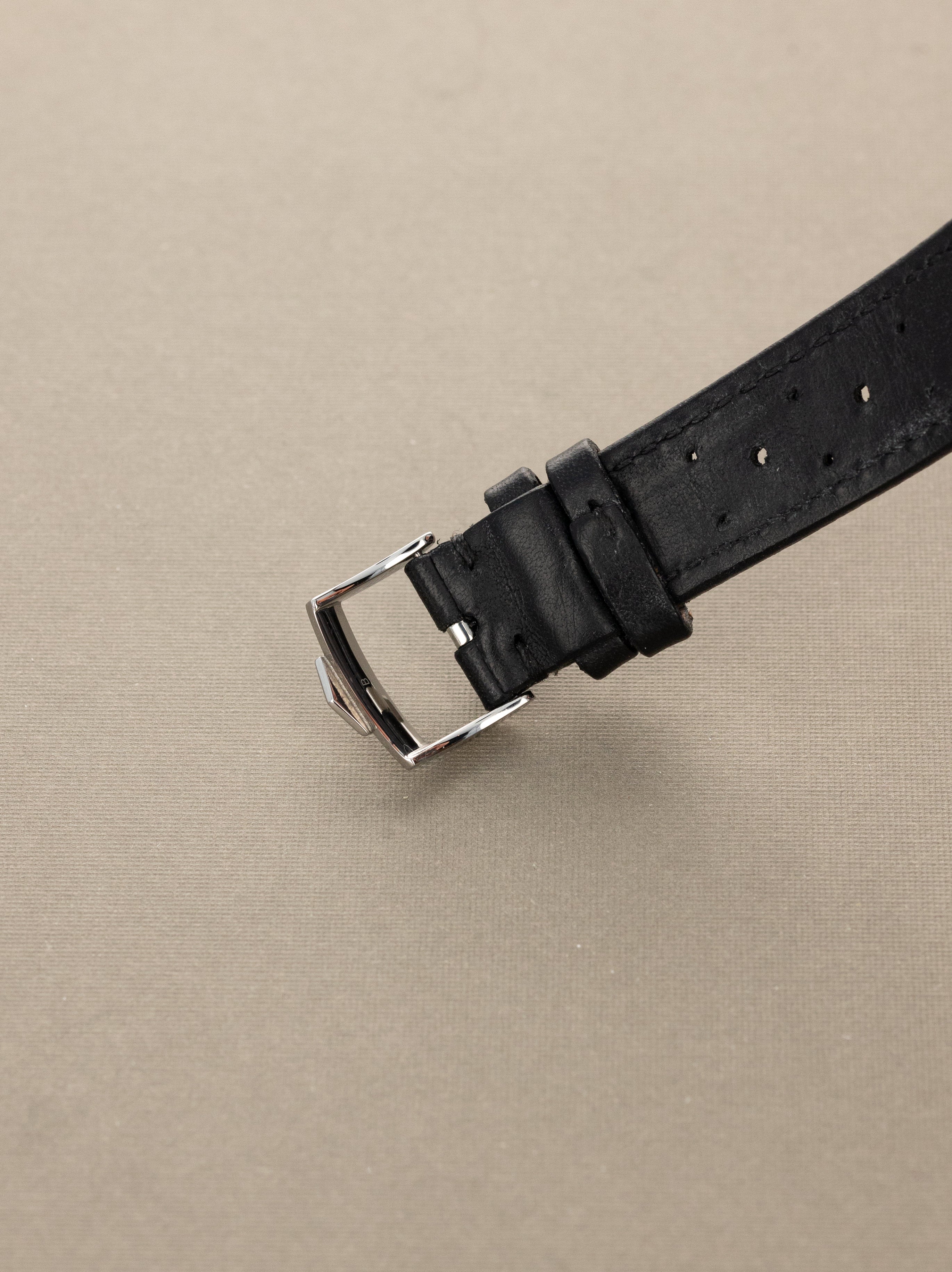 Heuer Carrera Ref. 7753NT - Matte Black 'Reverse-Panda' Dial Unpolished