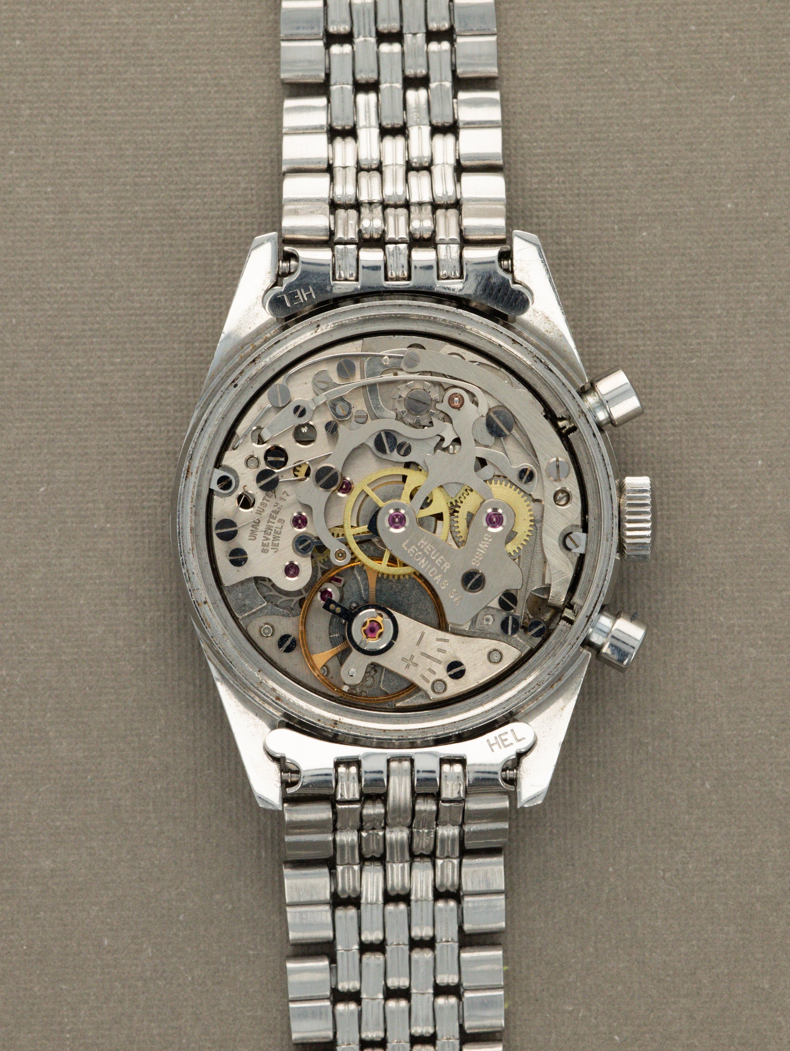 Heuer Carrera Ref. 3647T - Sunburst Silver 'Red Tachy' Dial Unpolished w/ Box & Papers