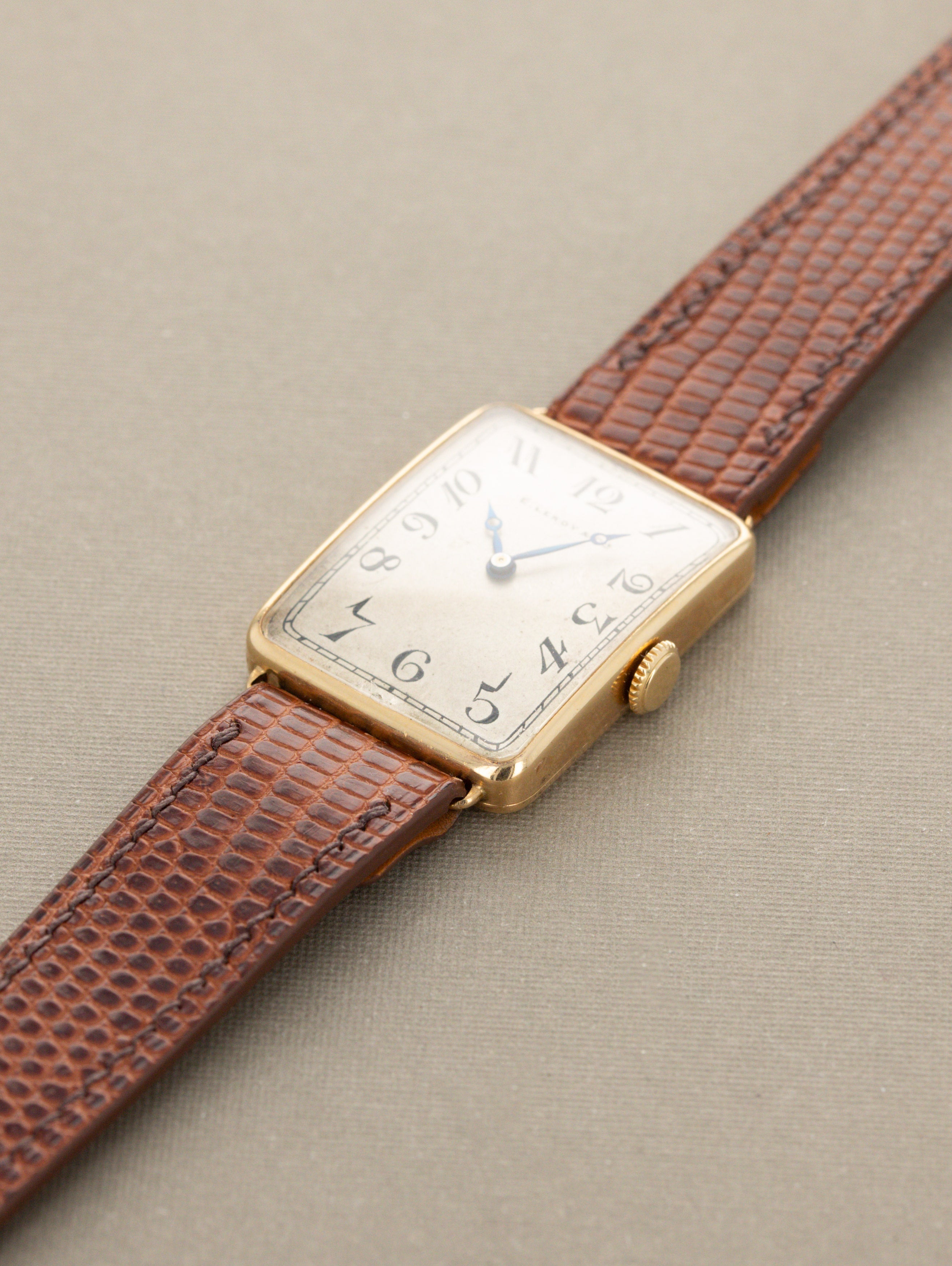 L. Leroy & Cie Rectangular Dress Watch - Satin Silver 'Breguet' Dial w/ Box & Receipt