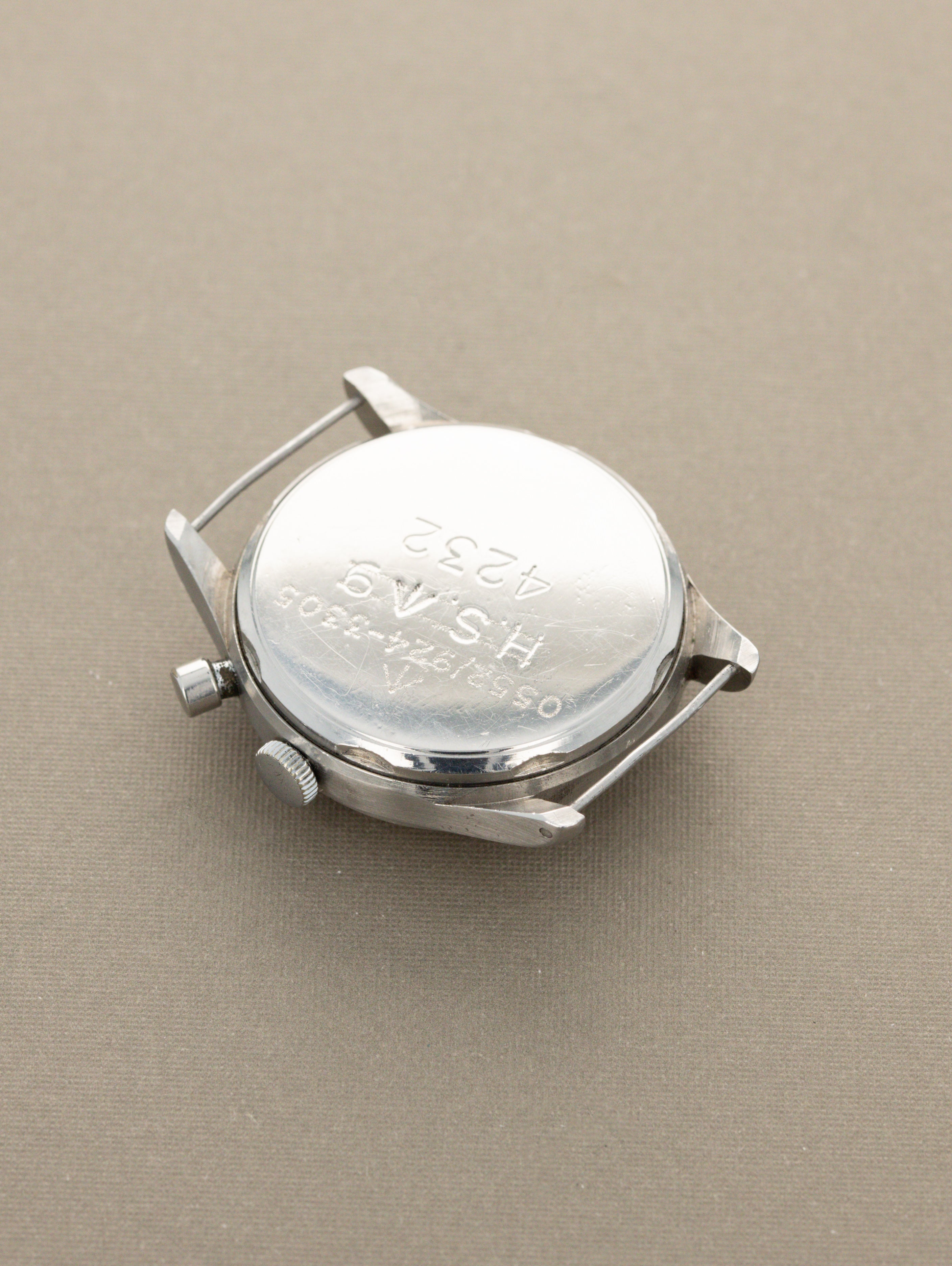 Lemania Monopusher Chronograph - 'Brushed' Silver Dial British Military Issued
