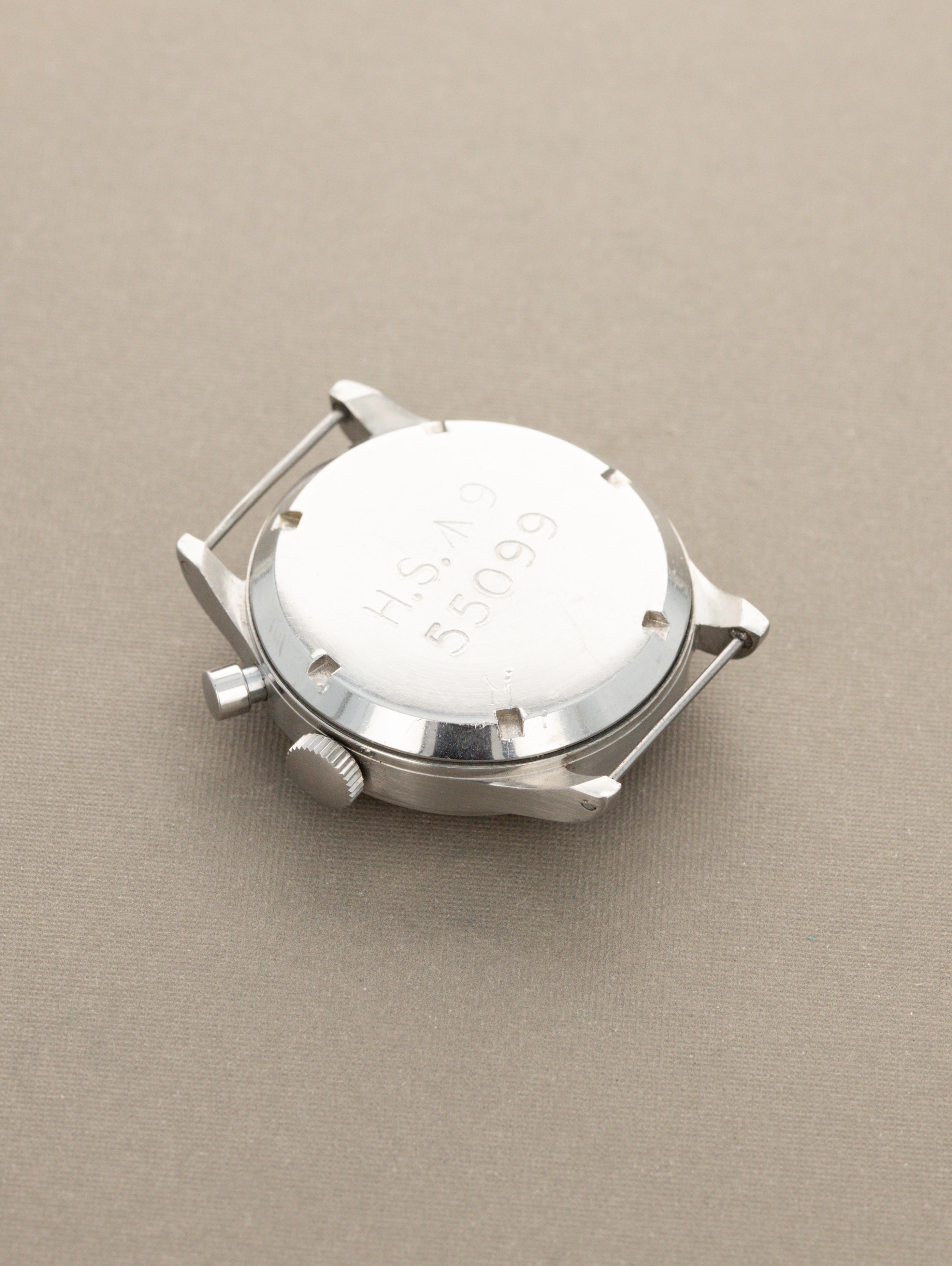 Lemania H.S.9 Monopusher Chronograph - 'Brushed' Silver Dial British Military Issued