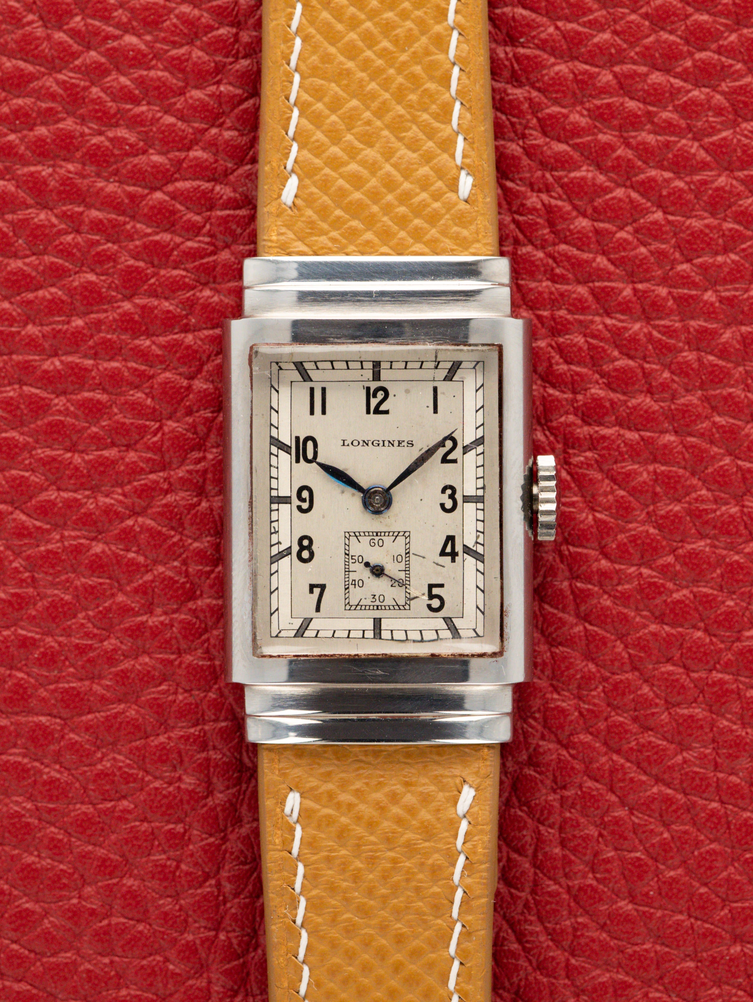 Longines 'Hooded Lug' Rectangular Dress Watch - Silver 'Art Deco' Dial LNOS w/ Tags