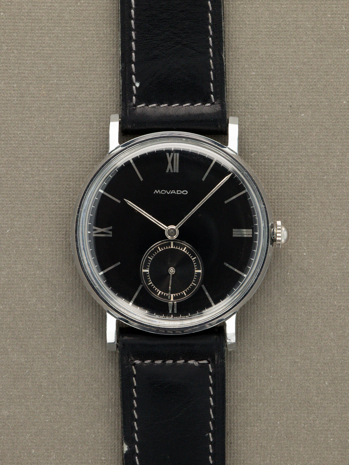 Movado 'Calatrava' Ref. 32786 - Gloss Black Dial Unpolished