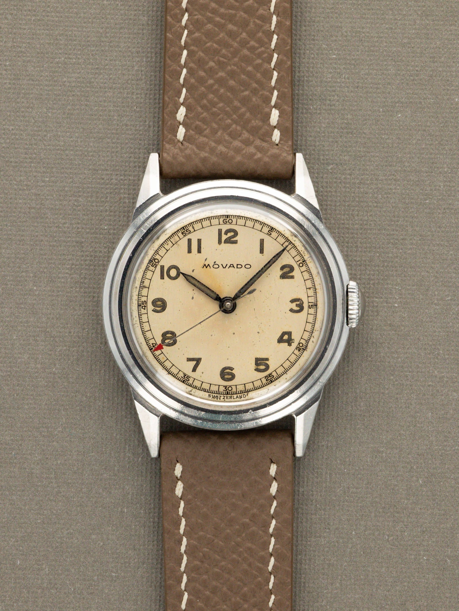 Movado 'Calatrava' Ref. 18610 - Silver 'Sector' Dial Unpolished