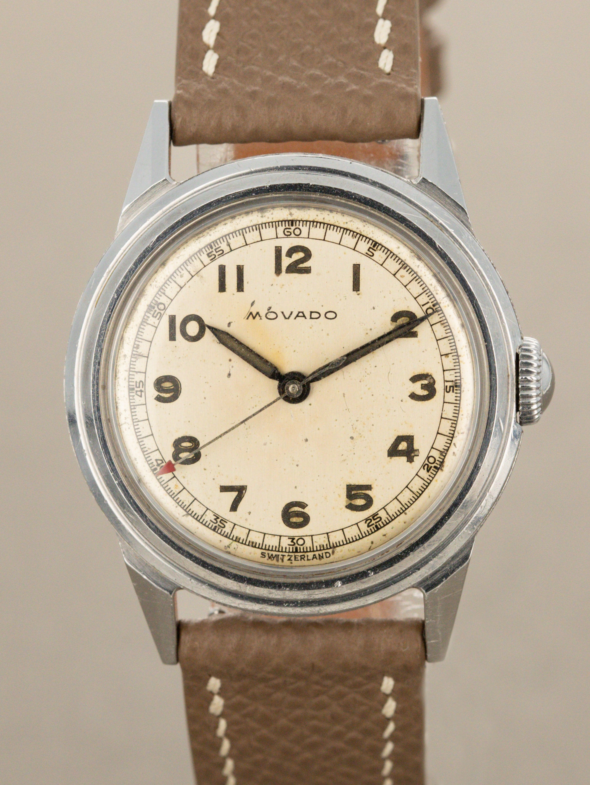 Movado 'Calatrava' Ref. 18610 - Silver 'Sector' Dial Unpolished