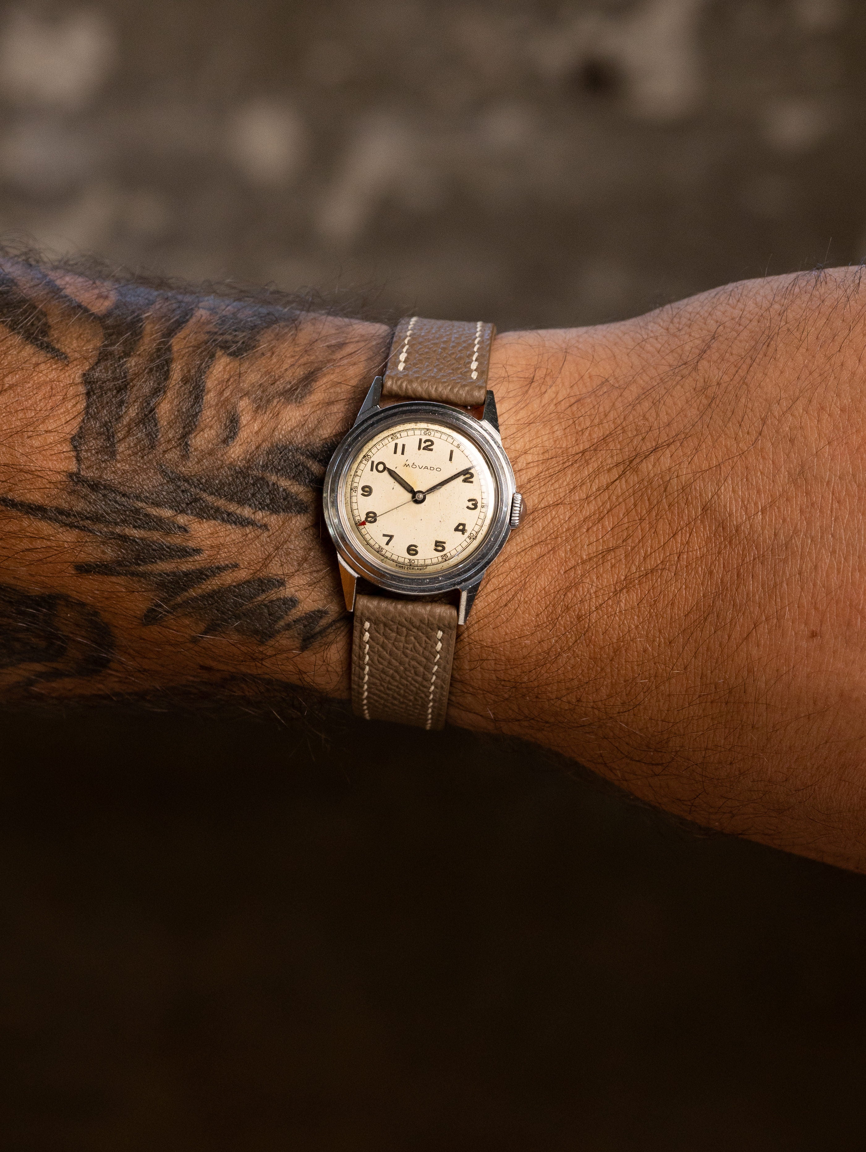 Movado 'Calatrava' Ref. 18610 - Silver 'Sector' Dial Unpolished