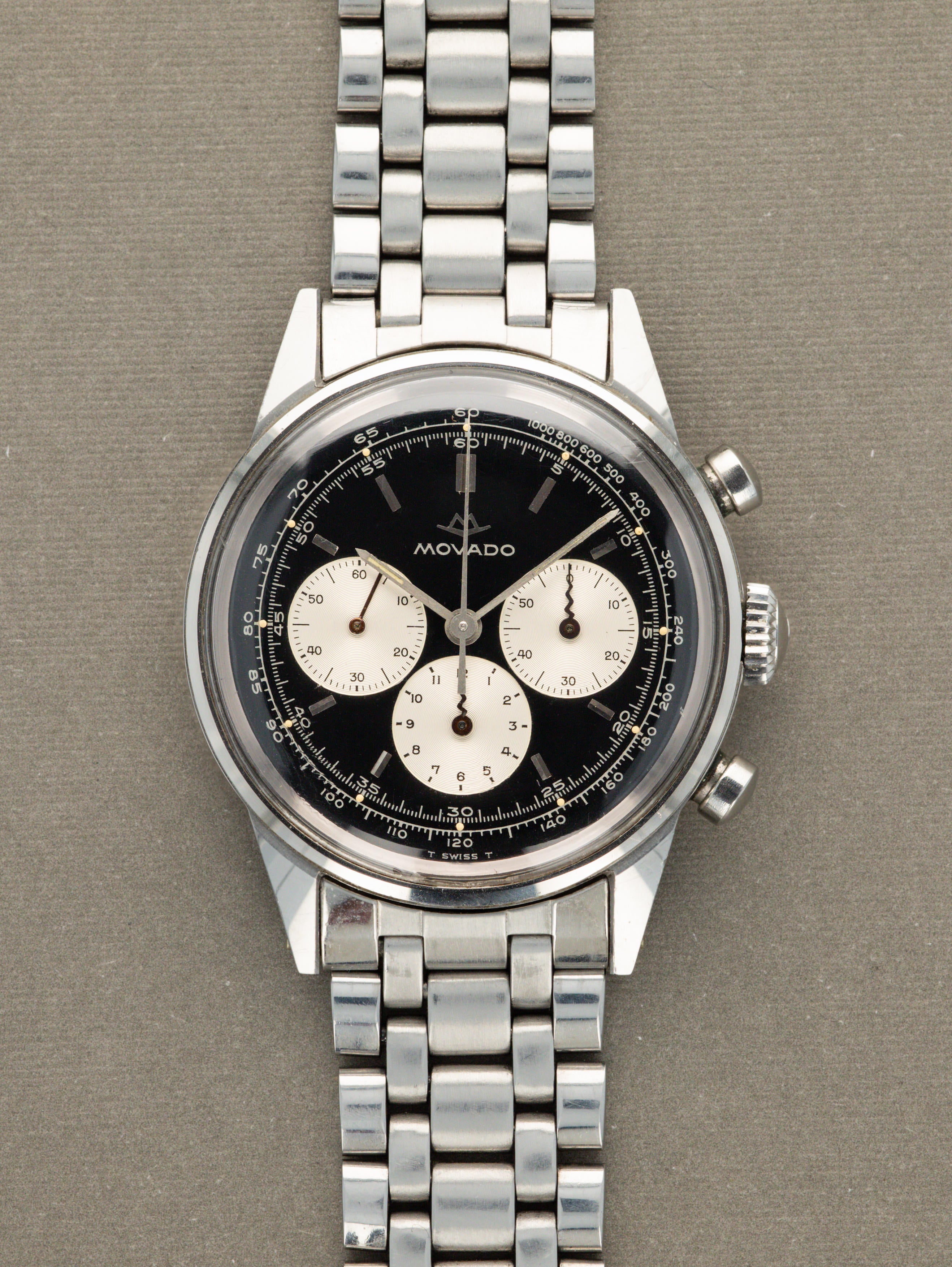 Movado M95 Chronograph - 'Reverse Panda' Exceptional Unpolished Condition
