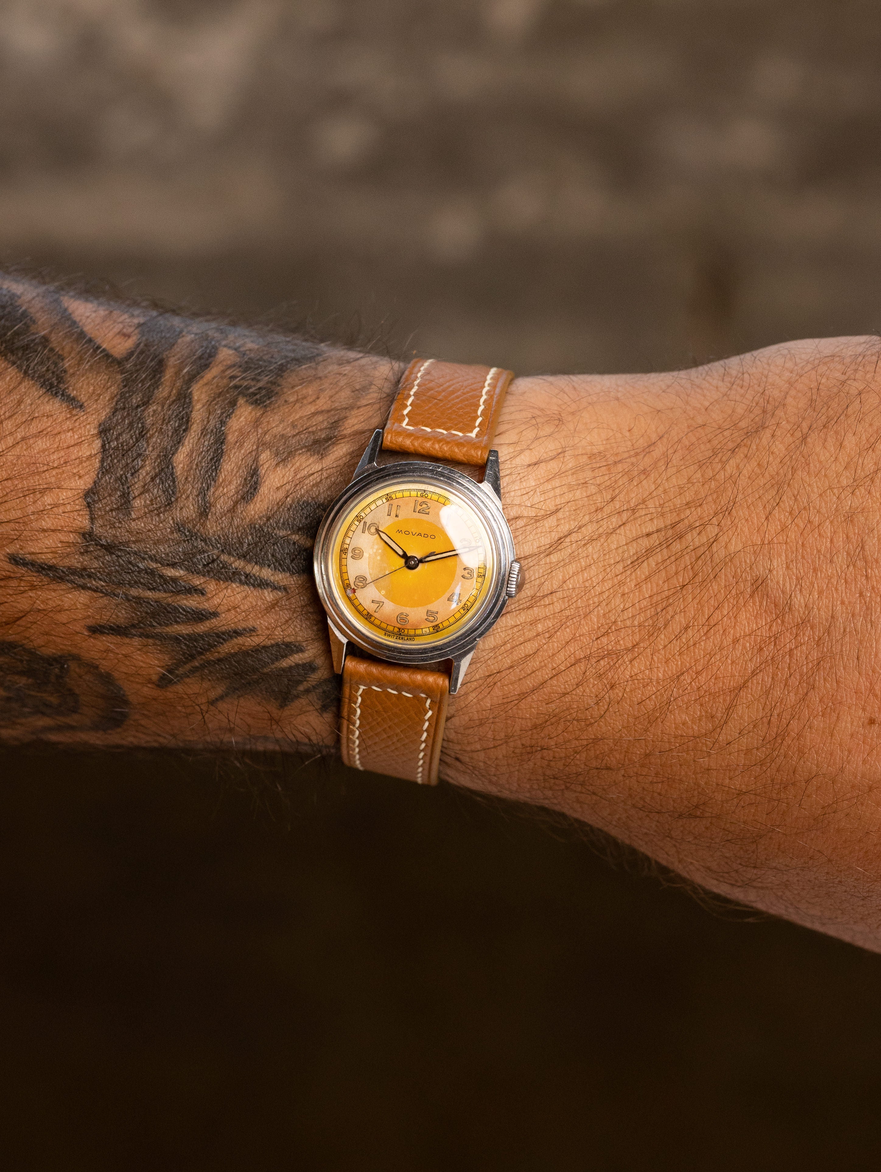 Movado 'Calatrava' Ref. 18610 - Orange 'Tangerine' Tropical Dial Unpolished